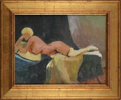 Nude in White Socks. Oil on canvas. 34.5 x44 cm