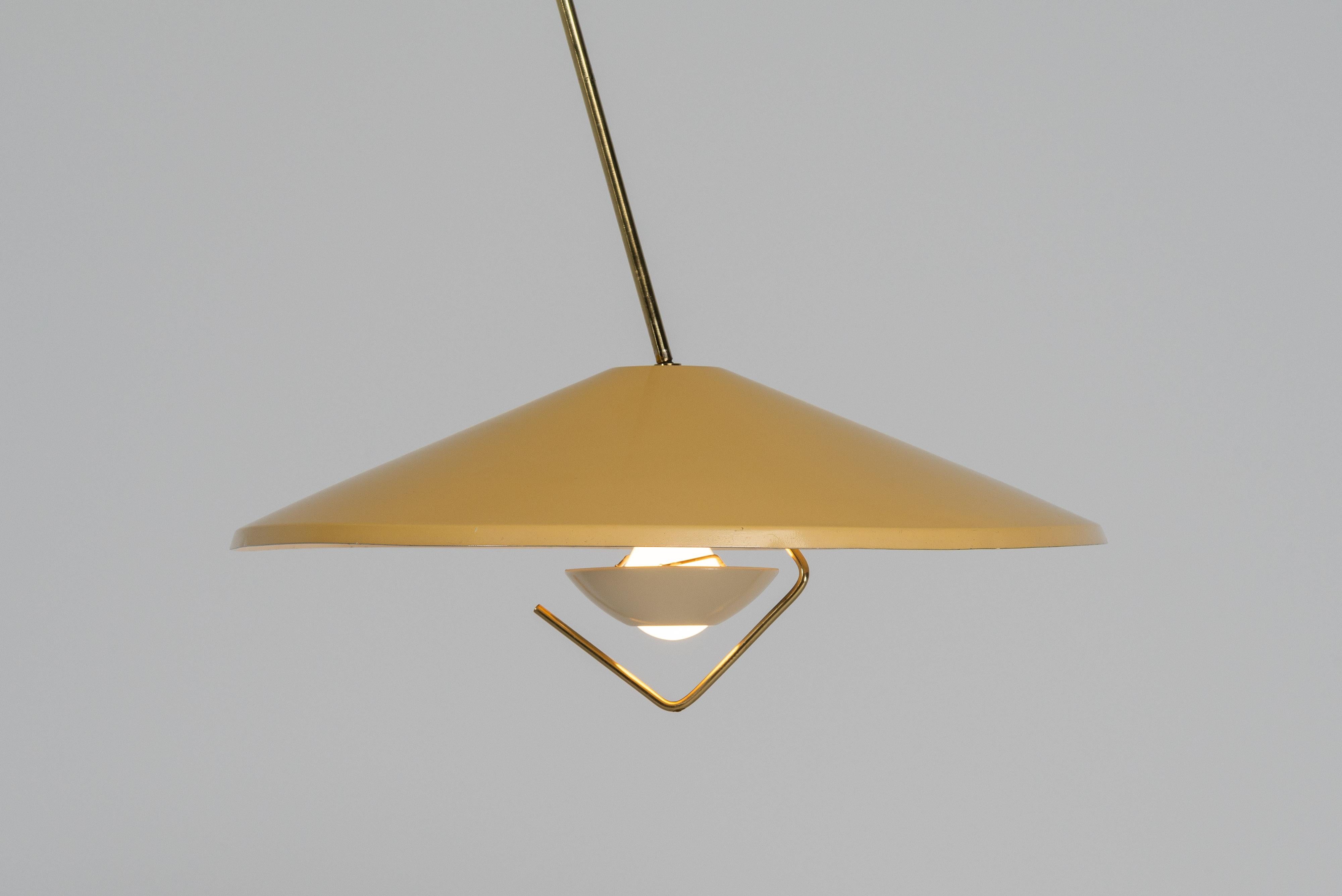 Italiano Bruno Cerosa Sospensione telescopica Lumen Italia 1950 in vendita