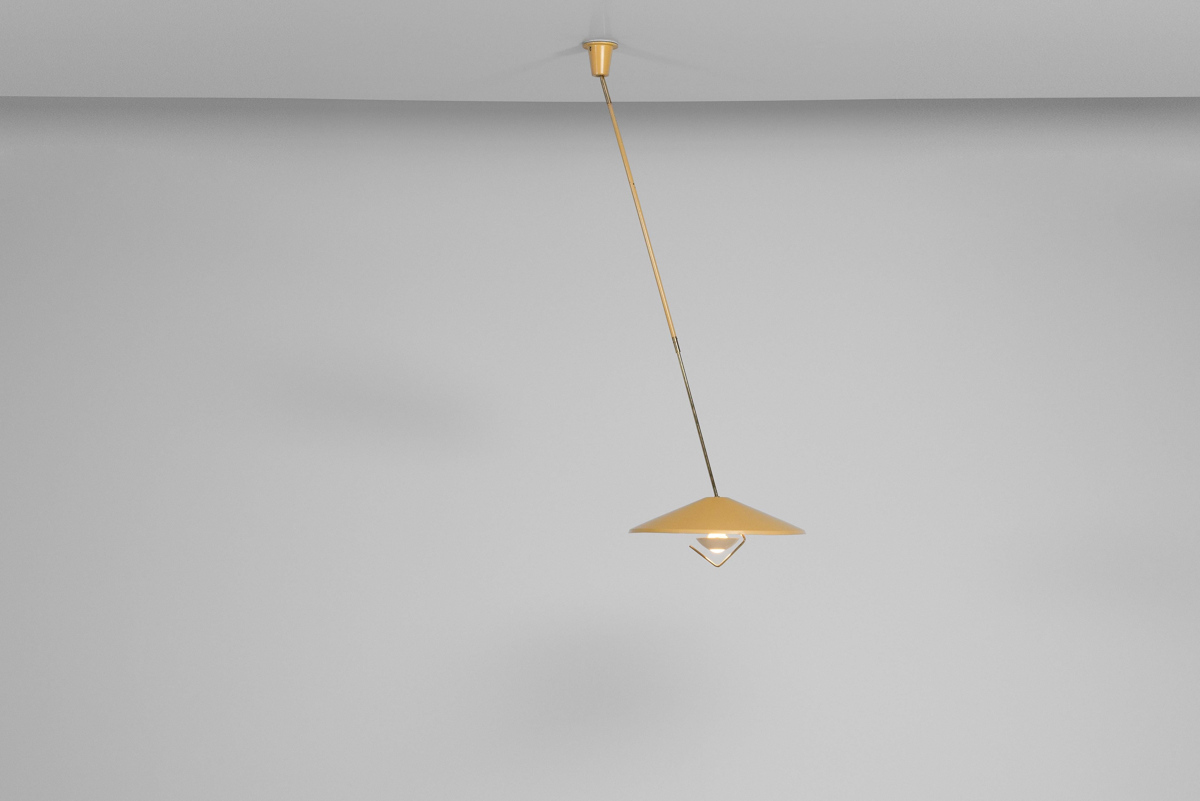 Alluminio Bruno Cerosa Sospensione telescopica Lumen Italia 1950 in vendita