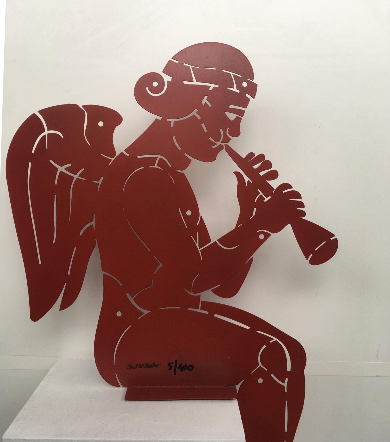 Metal Bruno Chersicla - Cherubino rosso For Sale