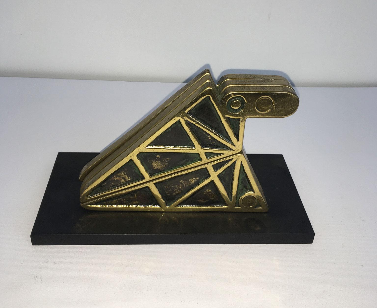 1980 Italia Scultura cinetica astratta in bronzo Bruno Chersicla Opera ludica in vendita 2