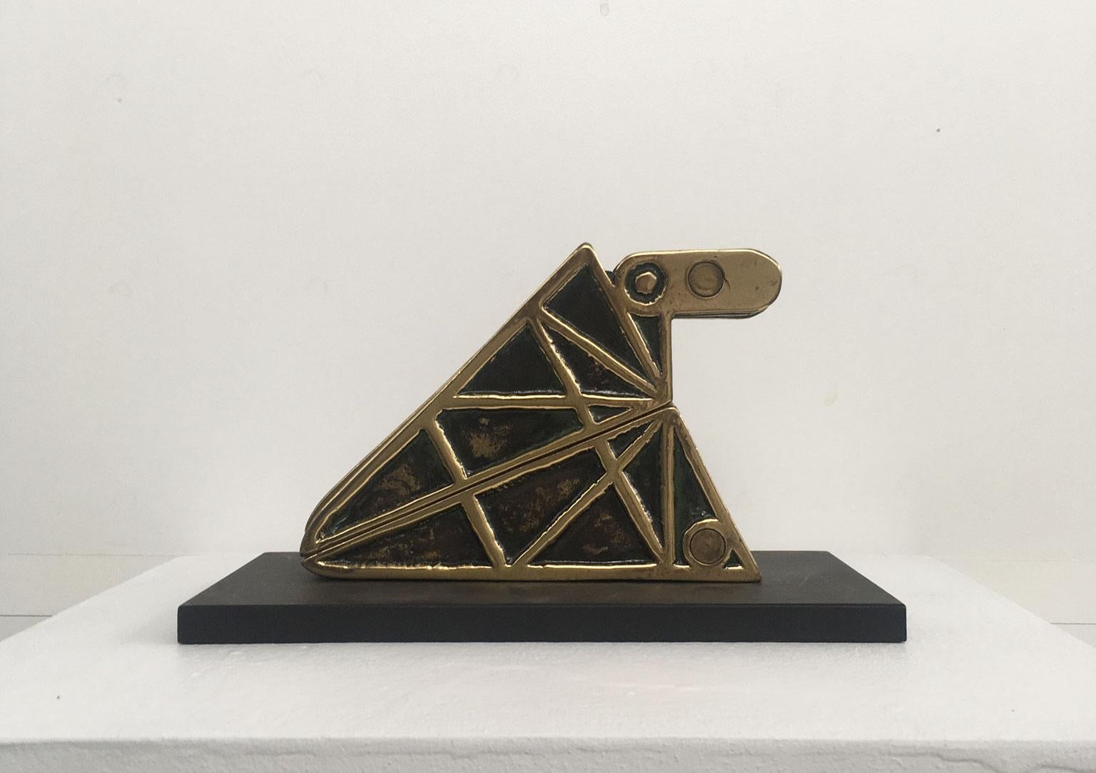 1980 Italy Bronze Abstract Kinetic Sculpture Bruno Chersicla Playwork