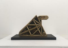 Retro 1980 Italy Bronze Abstract Kinetic Sculpture Bruno Chersicla Playwork