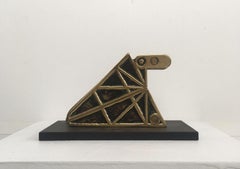 1980 Italia Bronce Escultura cinética abstracta Bruno Chersicla Obra de teatro