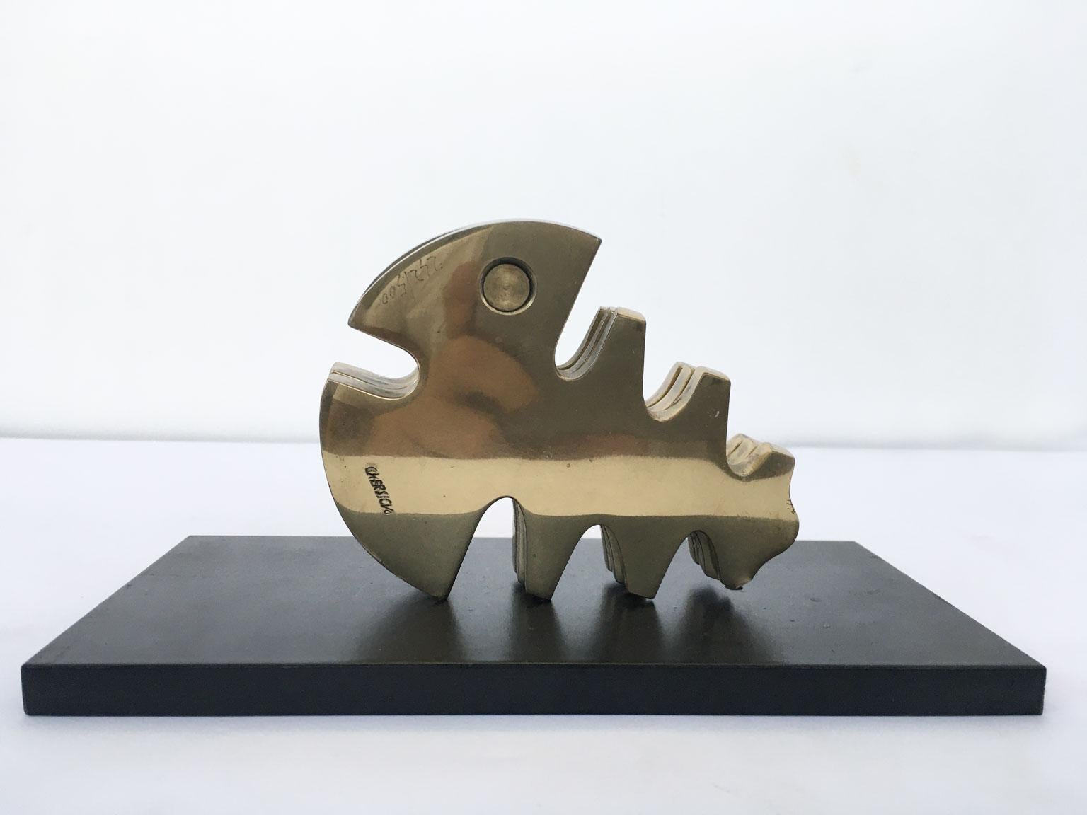1980 Italy Bruno Chersicla Abstract Bronze Sculpture Vite For Sale 10