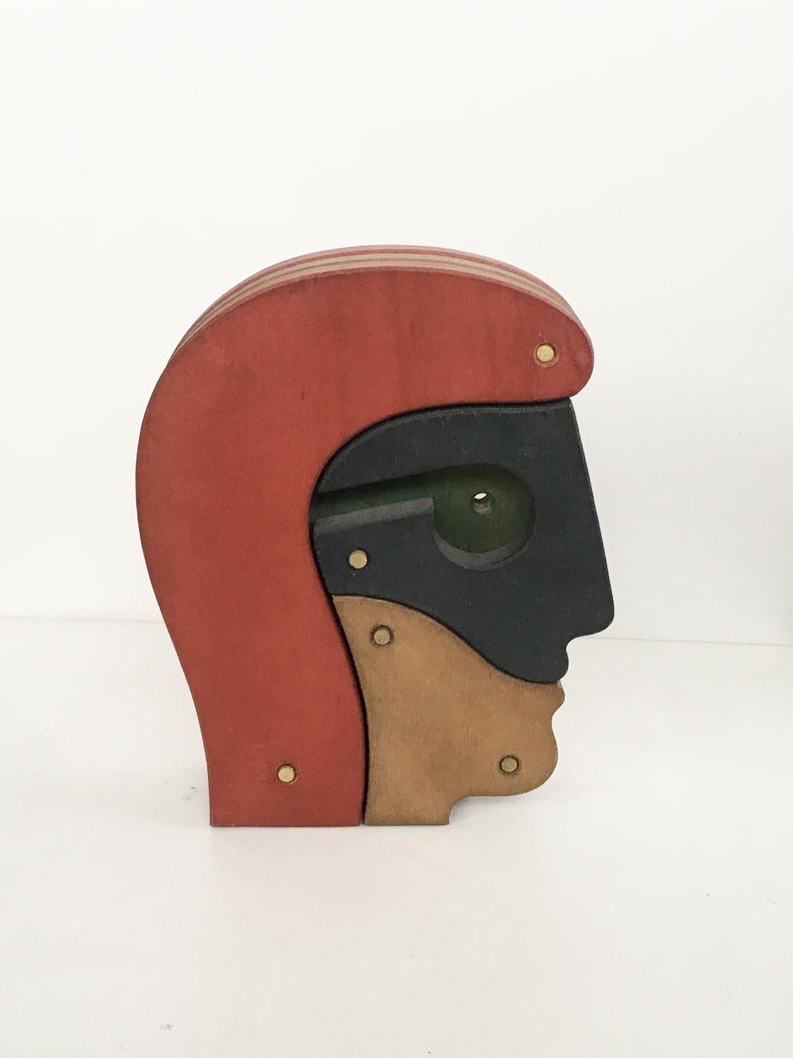 Abstract Sculpture Bruno Chersicla - Sculpture cinétique abstraite en bois d'Italie, 1980