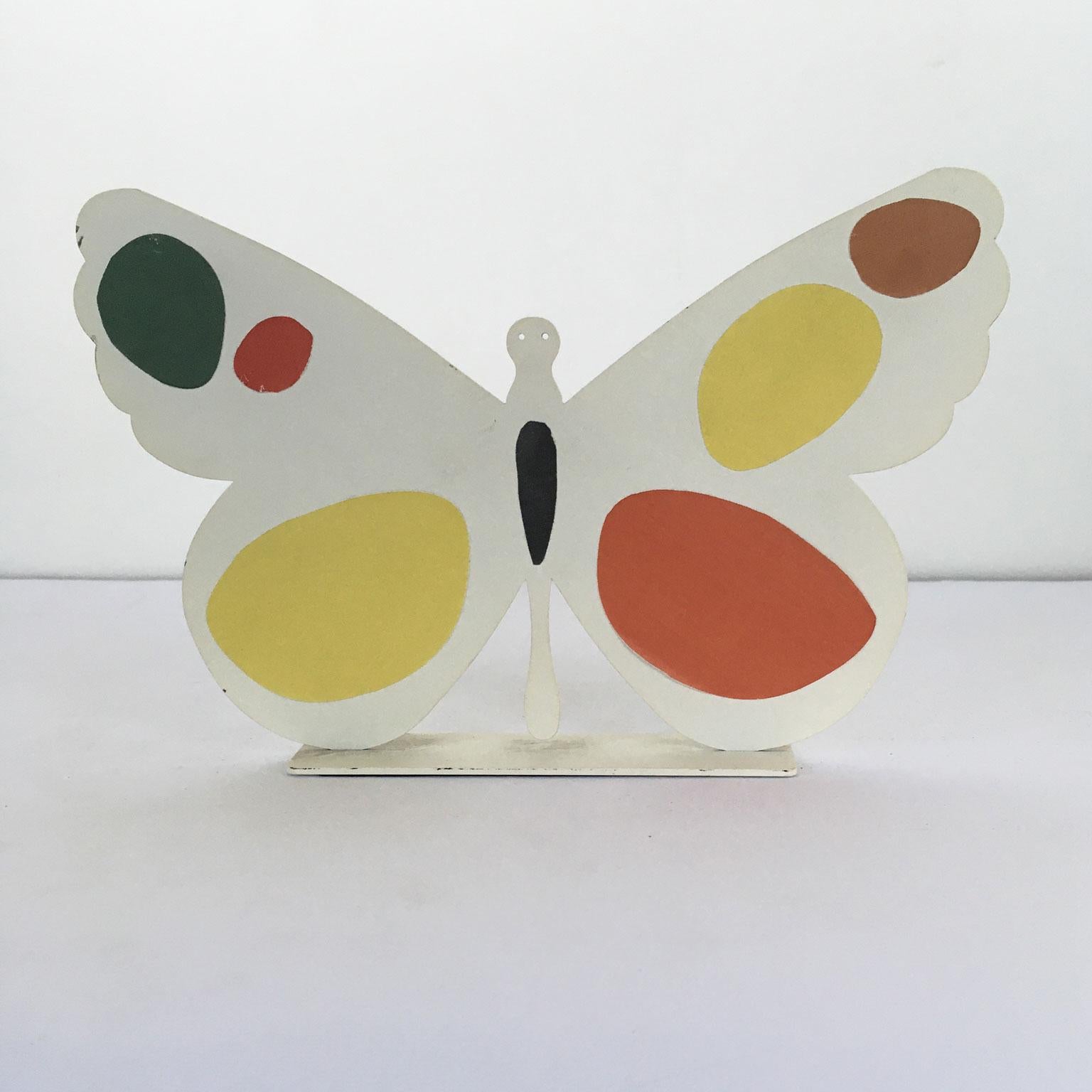 Italy 1980 Bruno Chersicla Volavola White Painted Metal Sculpture Butterfly For Sale 17