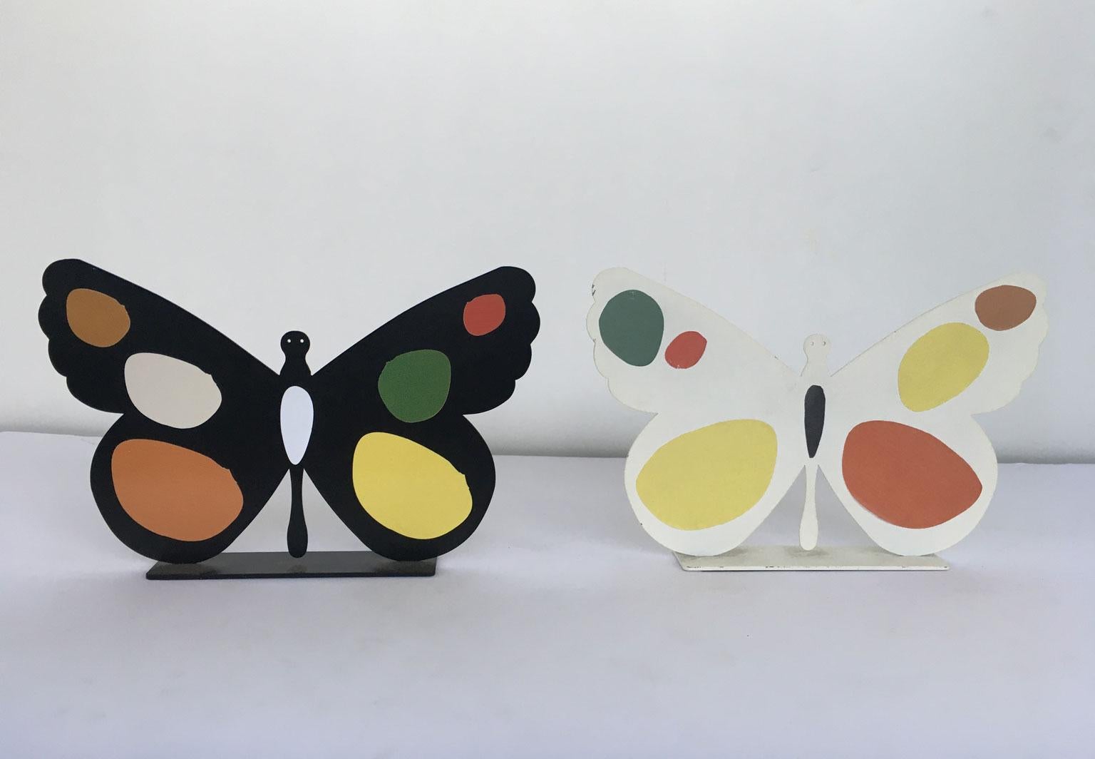 Italy 1980 Bruno Chersicla Volavola White Painted Metal Sculpture Butterfly For Sale 7