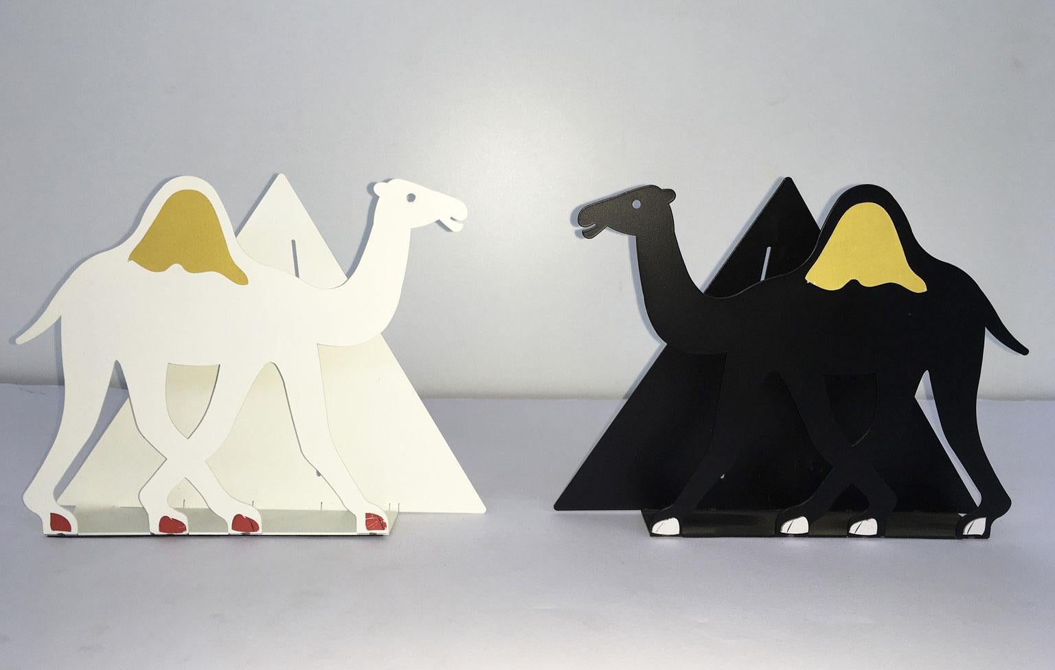 Italie 1980 Bruno Chersicla Sculpture en métal peinte en blanc Egitto en vente 16