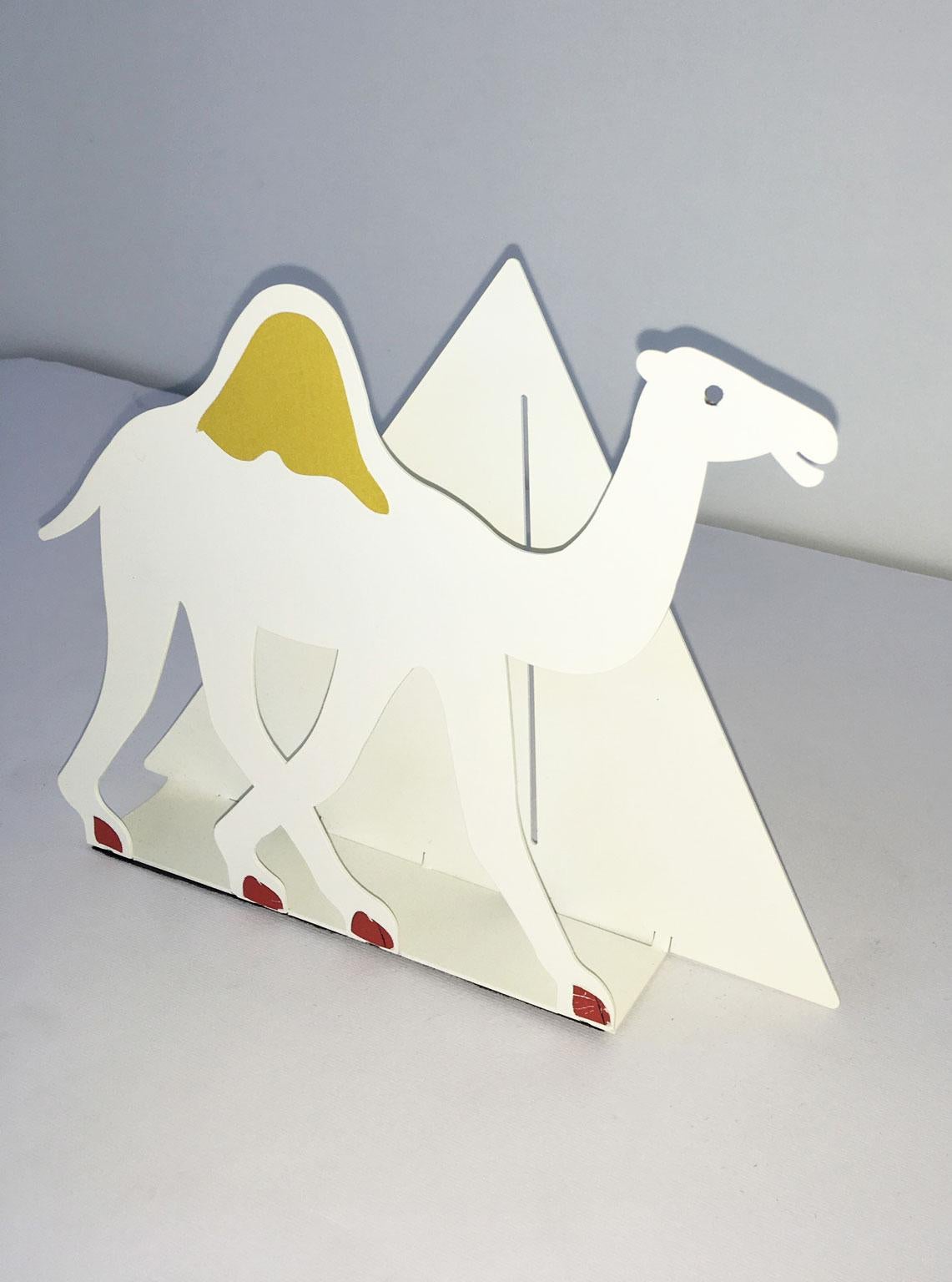 Italy 1980 Bruno Chersicla White Painted Metal Sculpture Egitto 2