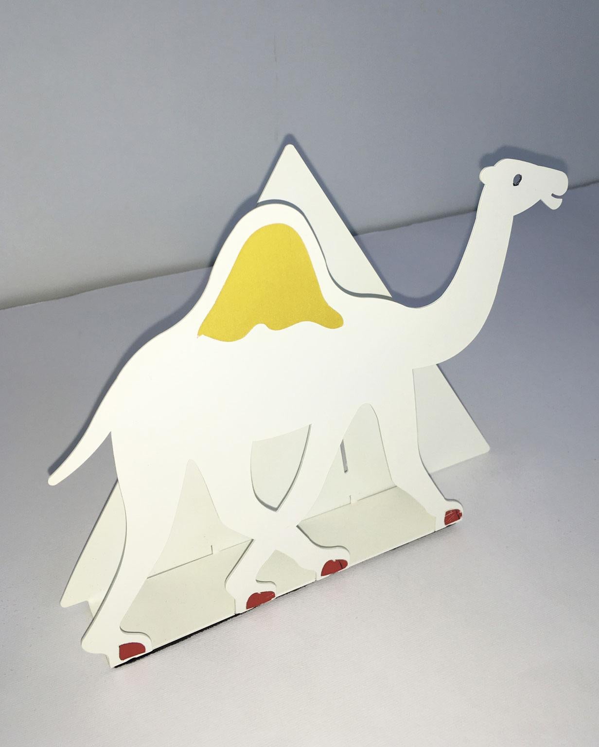 Italie 1980 Bruno Chersicla Sculpture en métal peinte en blanc Egitto en vente 3