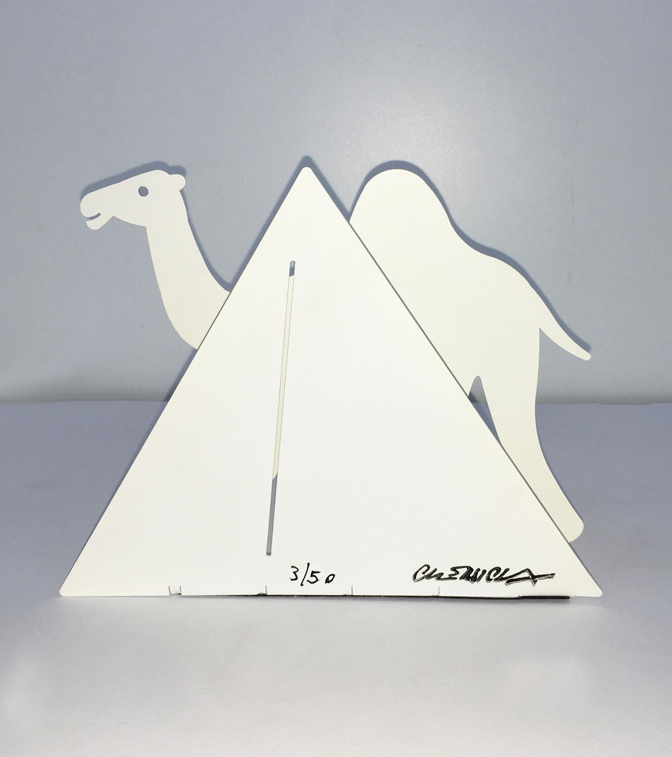 Italy 1980 Bruno Chersicla White Painted Metal Sculpture Egitto 4