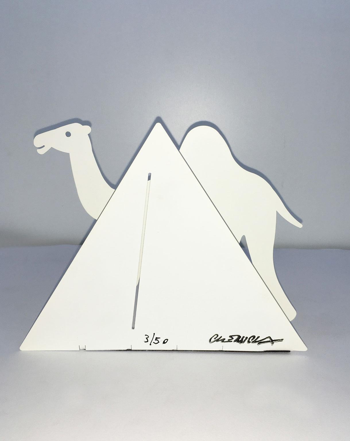 Italie 1980 Bruno Chersicla Sculpture en métal peinte en blanc Egitto en vente 5