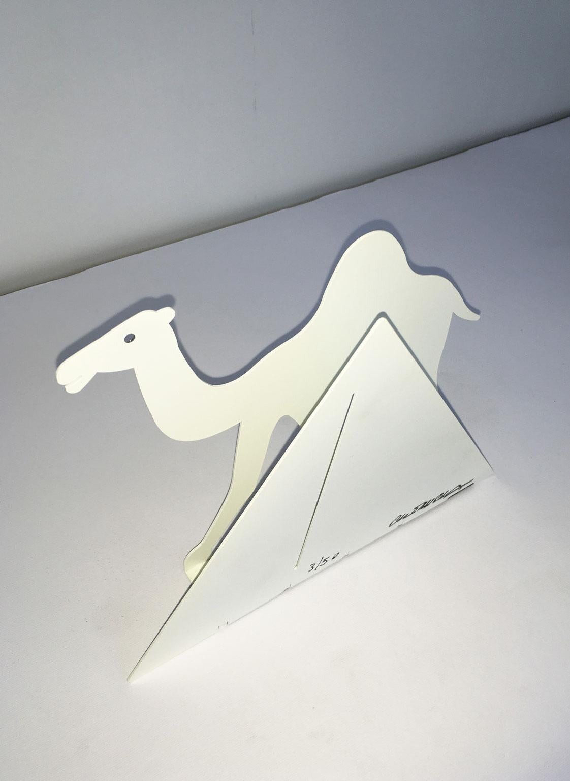 Italie 1980 Bruno Chersicla Sculpture en métal peinte en blanc Egitto en vente 7