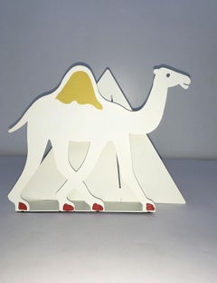 Vintage Italy 1980 Bruno Chersicla White Painted Metal Sculpture Egitto