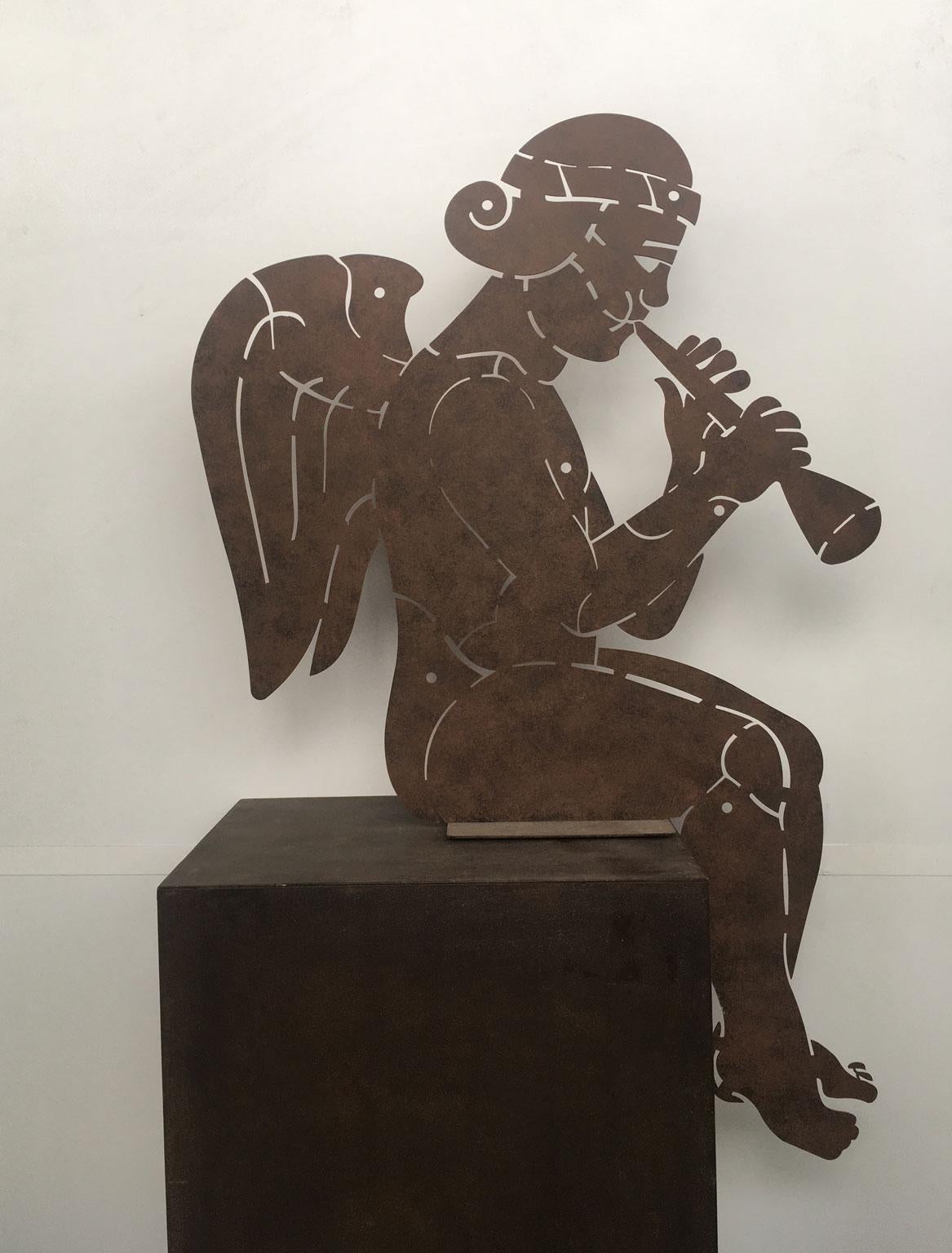 Rust Angel Italy 1980 Post-Modern Abstract Sculpture Bruno Chersicla For Sale 9