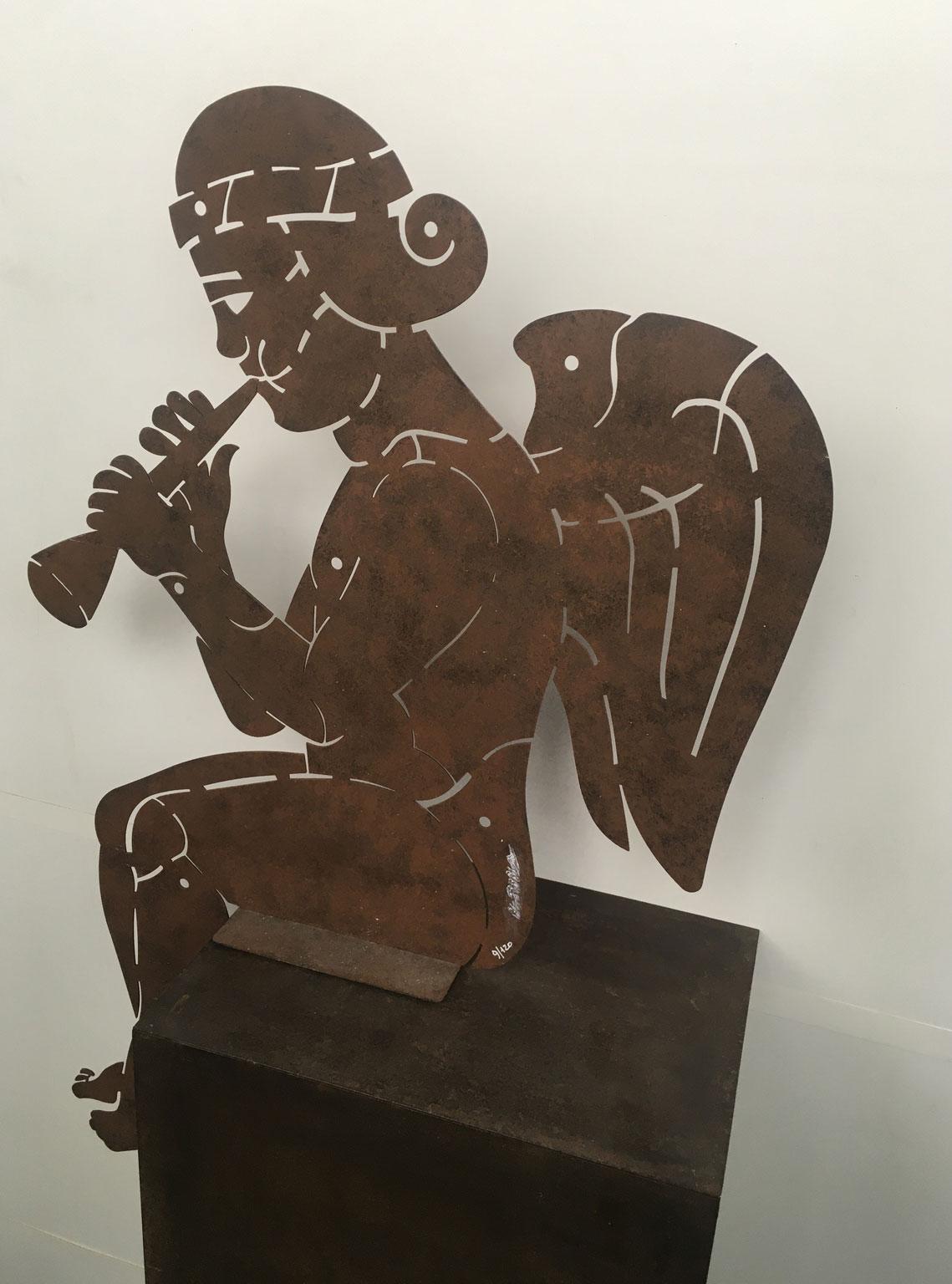 Rust Angel Italy 1980 Post-Modern Abstract Sculpture Bruno Chersicla For Sale 4