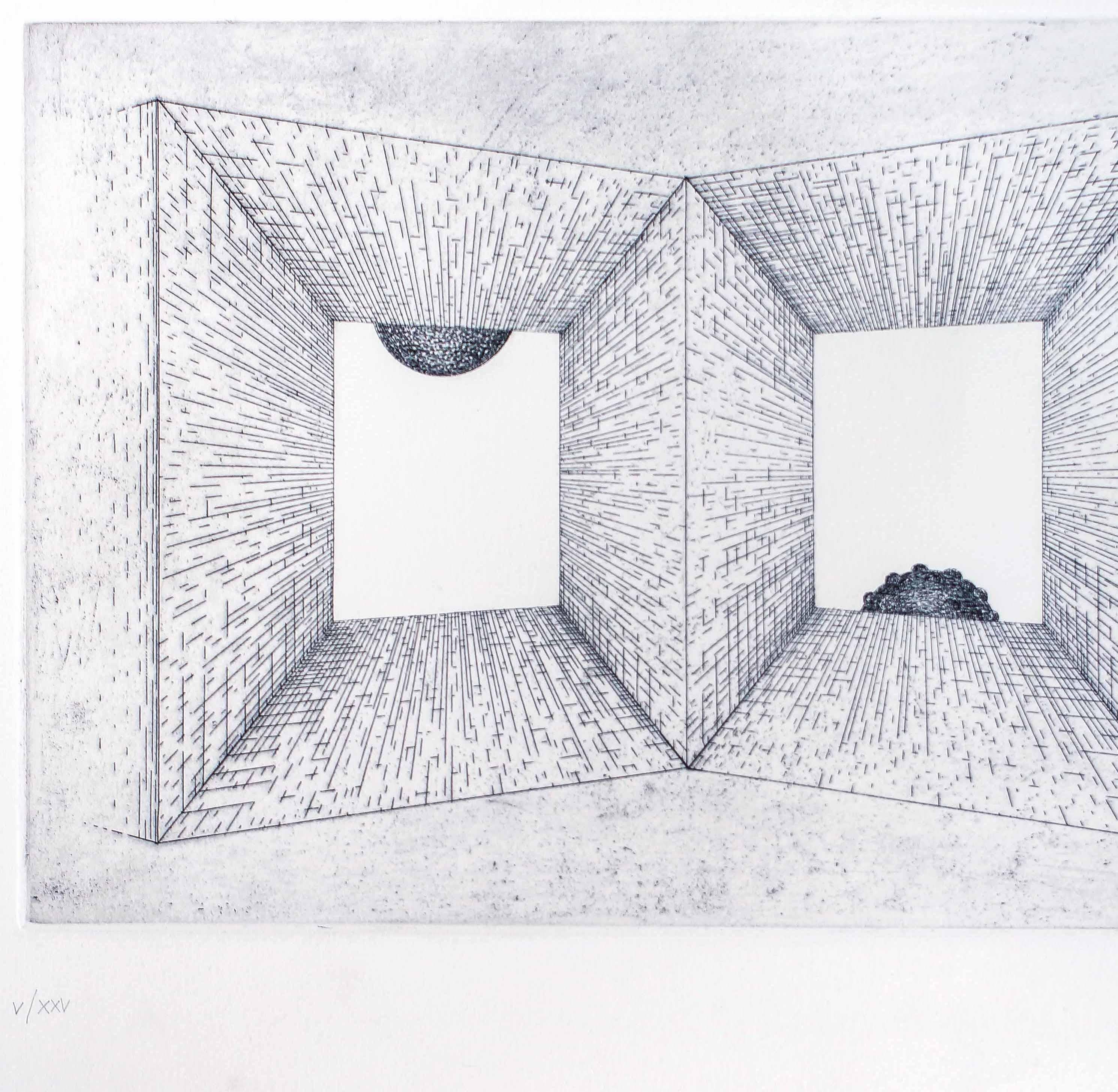 Perspective -  Gravure de Bruno Conte - 1980 environ en vente 1