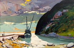 Lac St-Andre a Port au Persil - 20th century, expressionism, oil on board