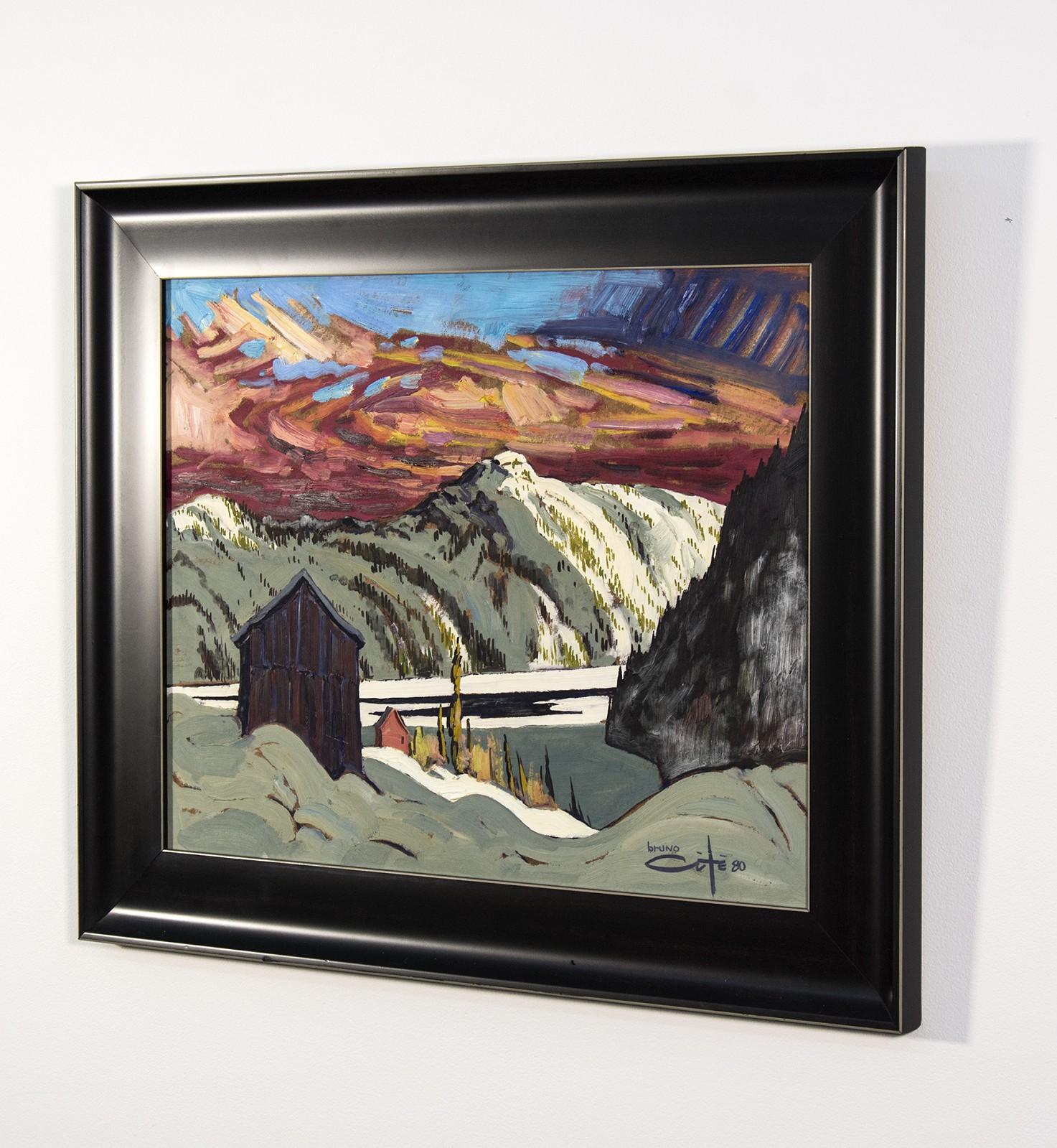 Pres De Sacre Coeur - 20th century expressionistic, mountainous landscape - Contemporary Painting by Bruno Côté
