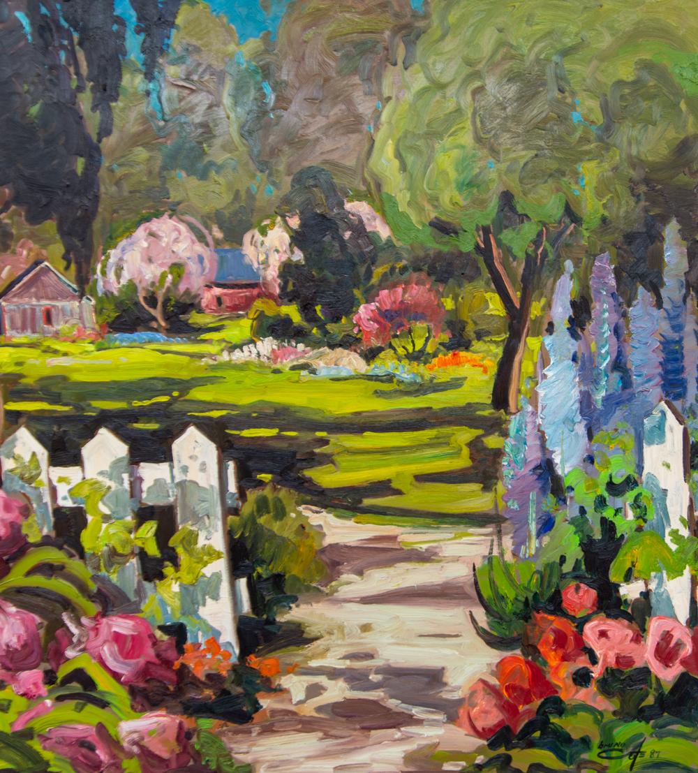 Reford Gardens (Jardin de Metis) - 20th century, expressionistic, oil on board 2