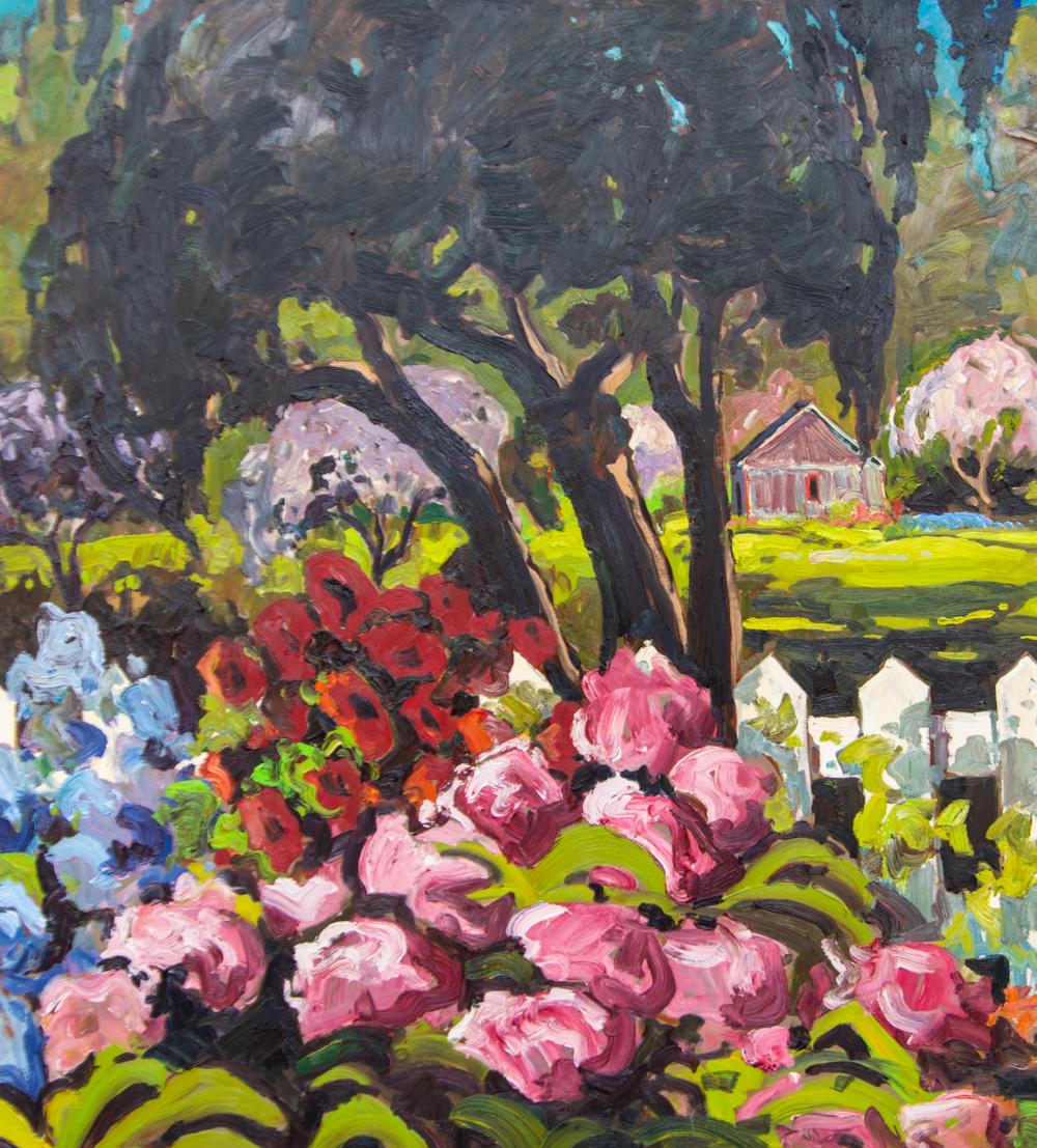 Reford Gardens (Jardin de Metis) - 20th century, expressionistic, oil on board 3