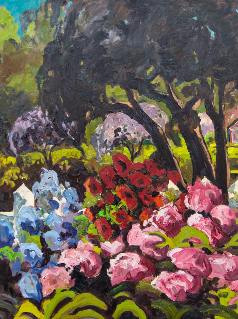 Reford Gardens (Jardin de Metis) - 20th century, expressionistic, oil on board 4