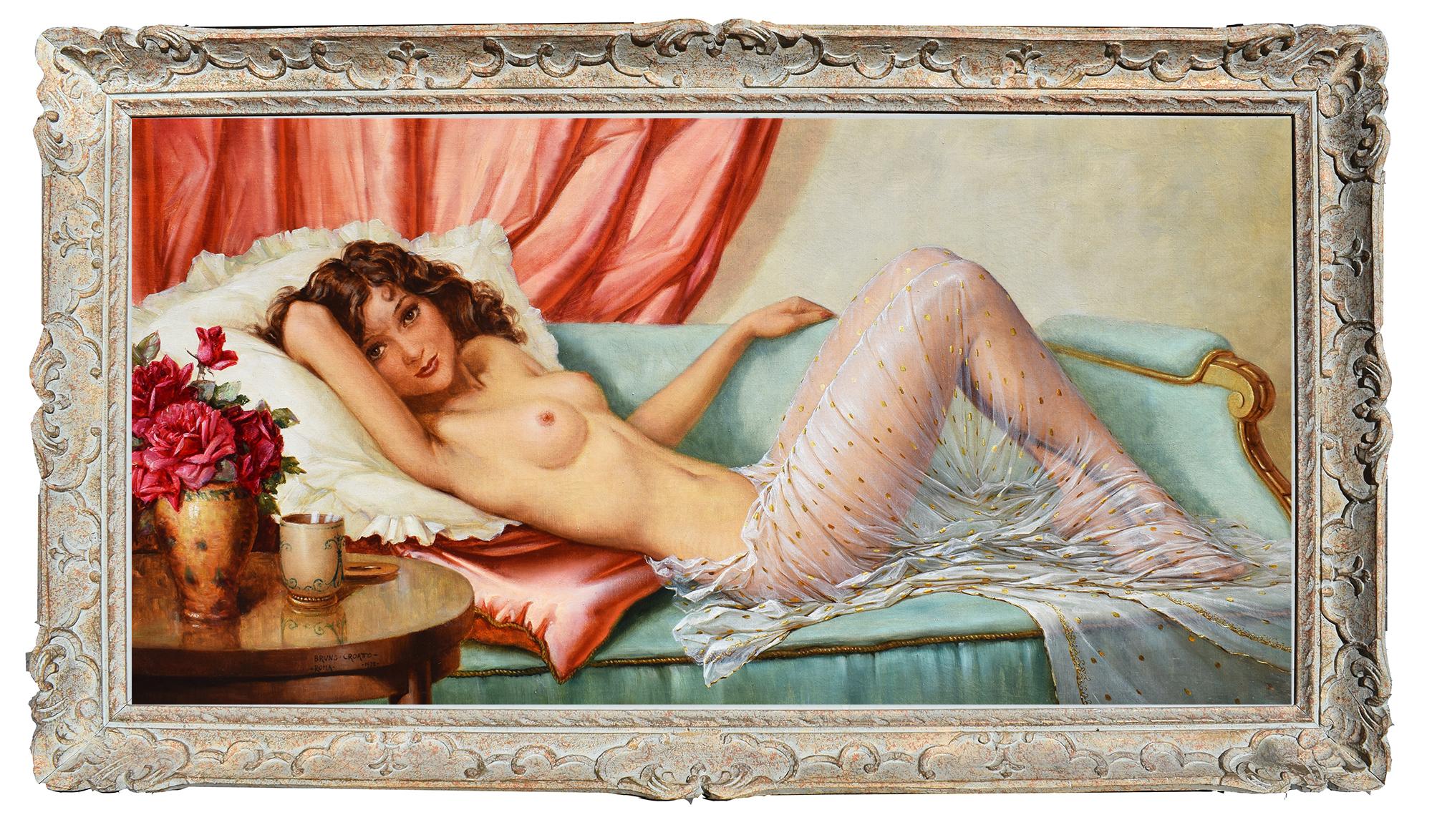 Girl lying on a sofa