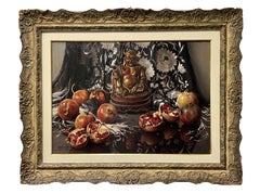 Still Life with Buddha and Pomegranates - Painting by Bruno Croatto - 1944