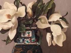 Vase mit Blumen - Original Öl auf Leinwand von Bruno Croatto - 1895