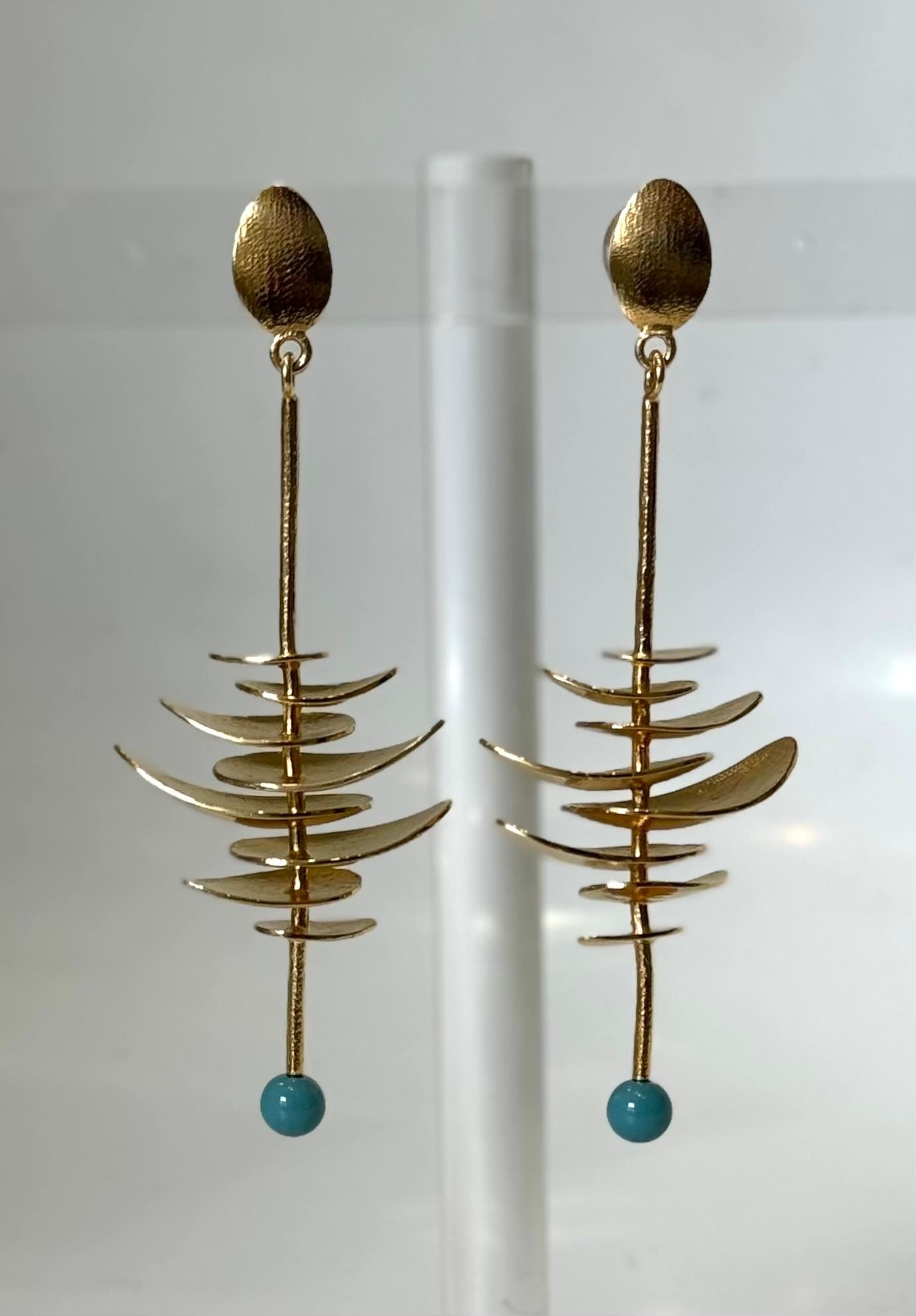 Bruno Da Rocha  Vermeil and Turquoise long Earring 1