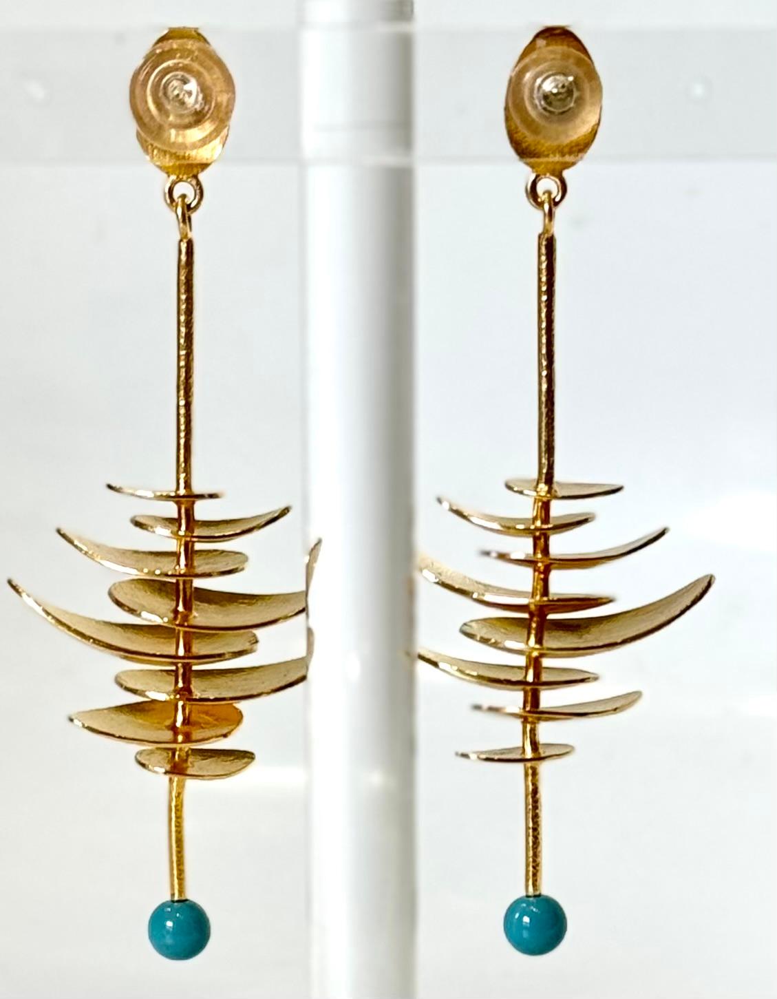 Bruno Da Rocha  Vermeil and Turquoise long Earring 3