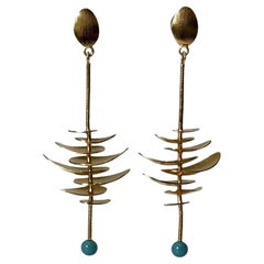 Bruno Da Rocha  Vermeil and Turquoise long Earring