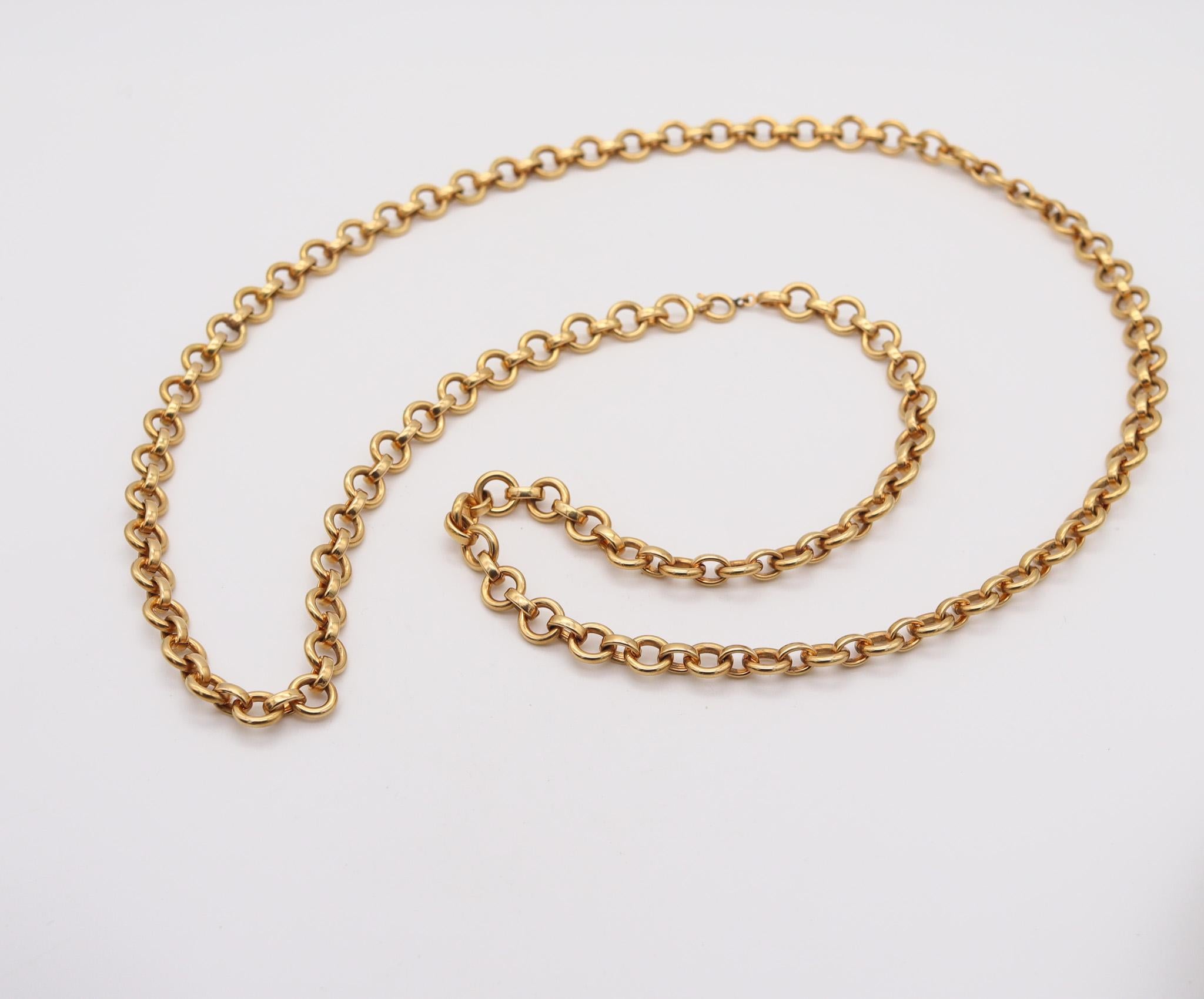 Women's or Men's Bruno Dal Lago 1970 Vicenza Modernist Links Chain In Polished 18Kt Yellow Gold For Sale