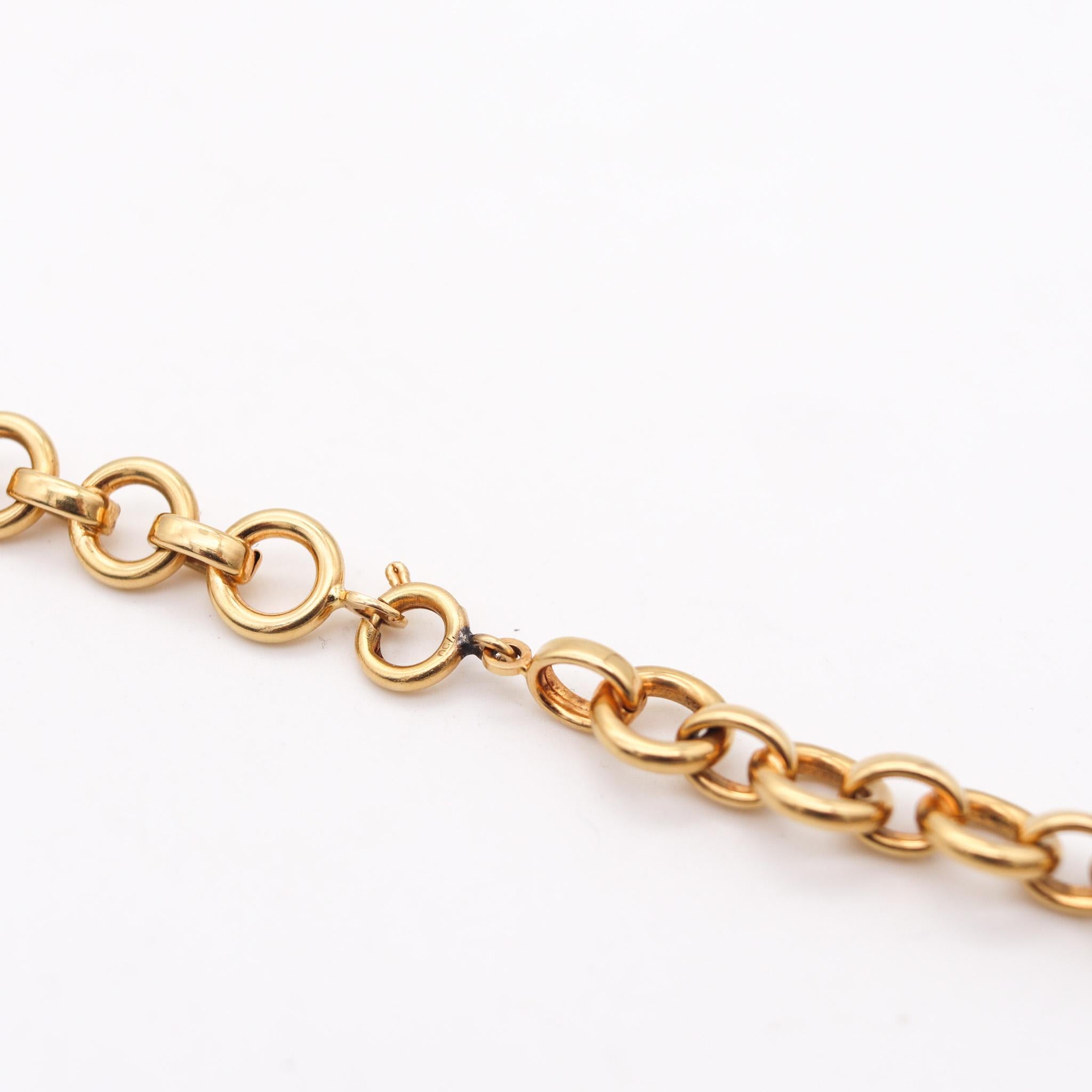 Bruno Dal Lago 1970 Vicenza Modernist Links Chain In Polished 18Kt Yellow Gold For Sale 1
