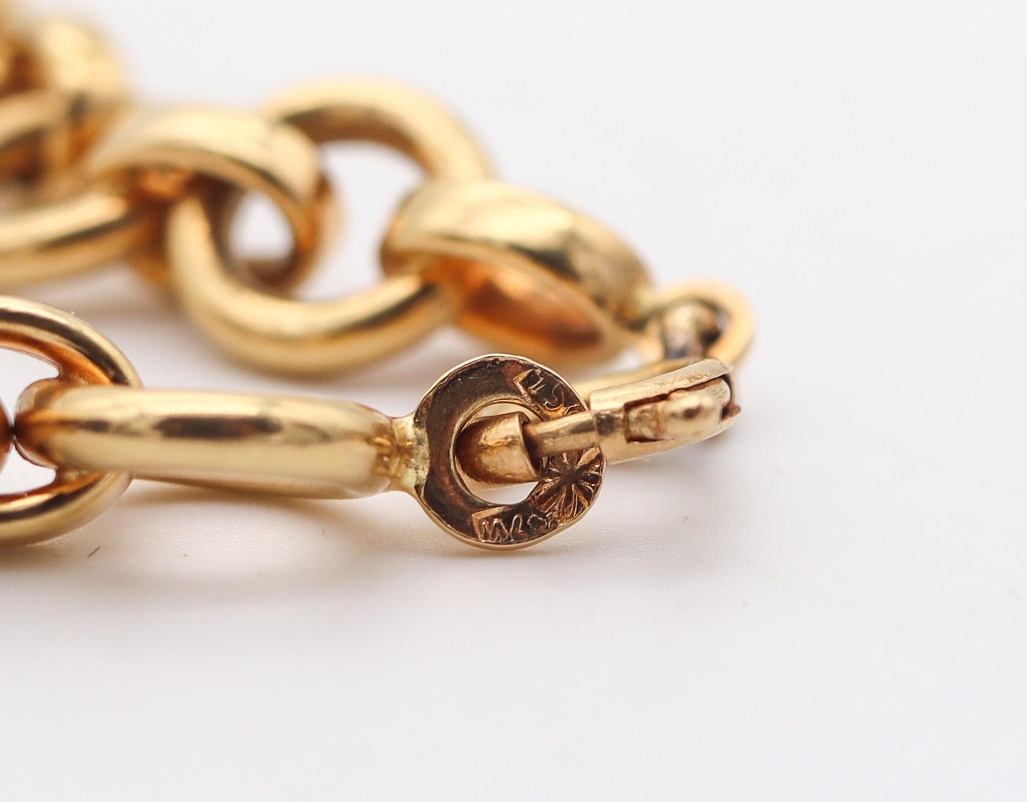 Bruno Dal Lago 1970 Vicenza Modernist Links Chain In Polished 18Kt Yellow Gold For Sale 2