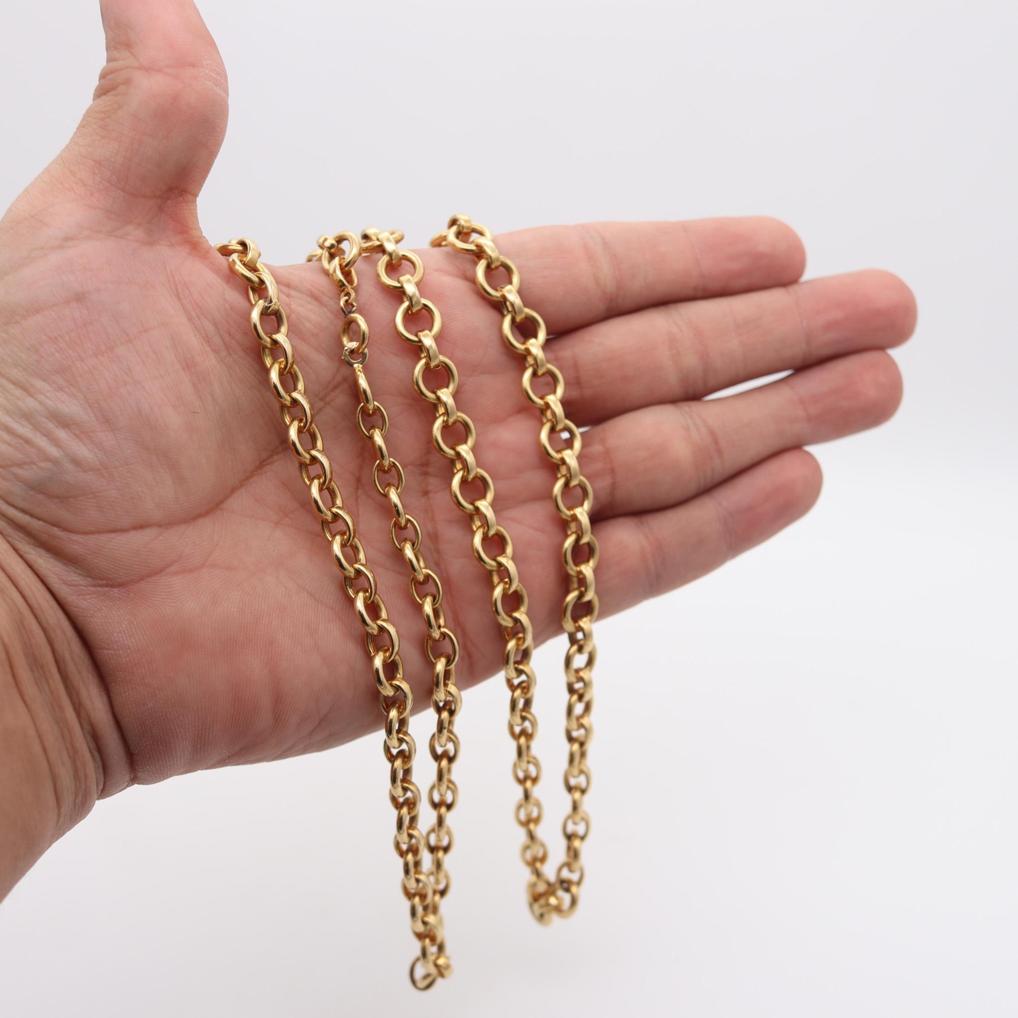 Bruno Dal Lago 1970 Vicenza Modernist Links Chain In Polished 18Kt Yellow Gold For Sale 3