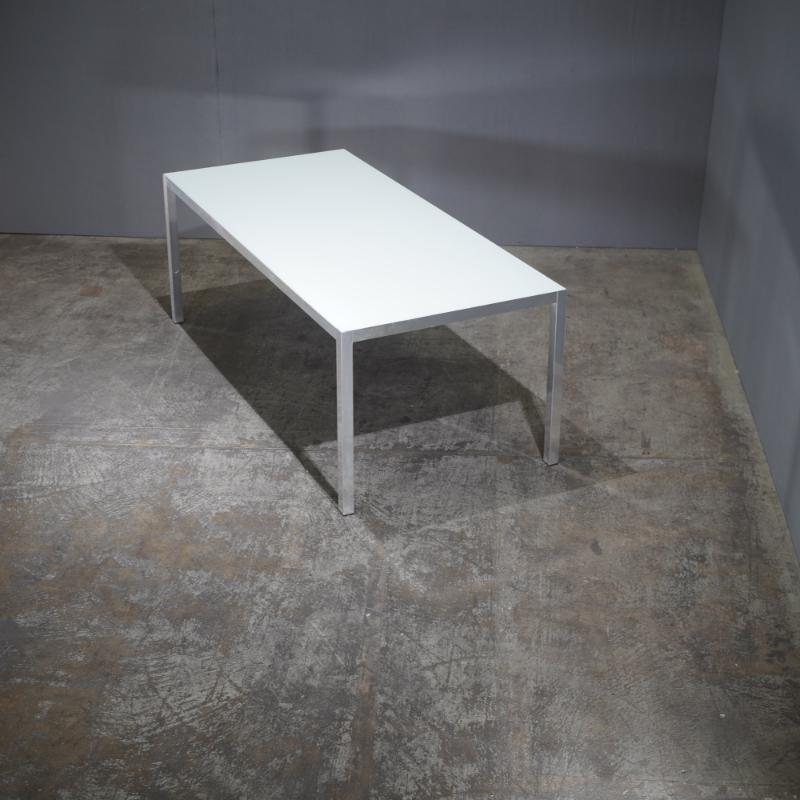 Elevate your dining room with the Bruno Fattorini Glass Dining Table from MDF Italia. Featuring a sleek glass top and minimalist design, this table exudes modern sophistication. Whether hosting intimate dinners or large gatherings, its spacious