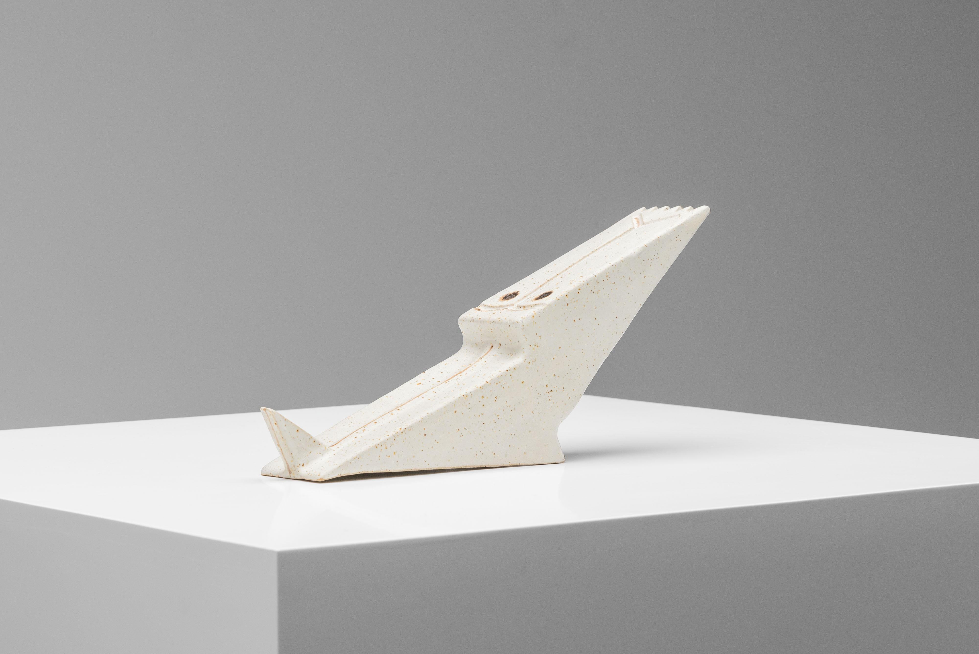 Bruno Gambone escultura abstracta cocodrilo Italia 1975 en venta 3