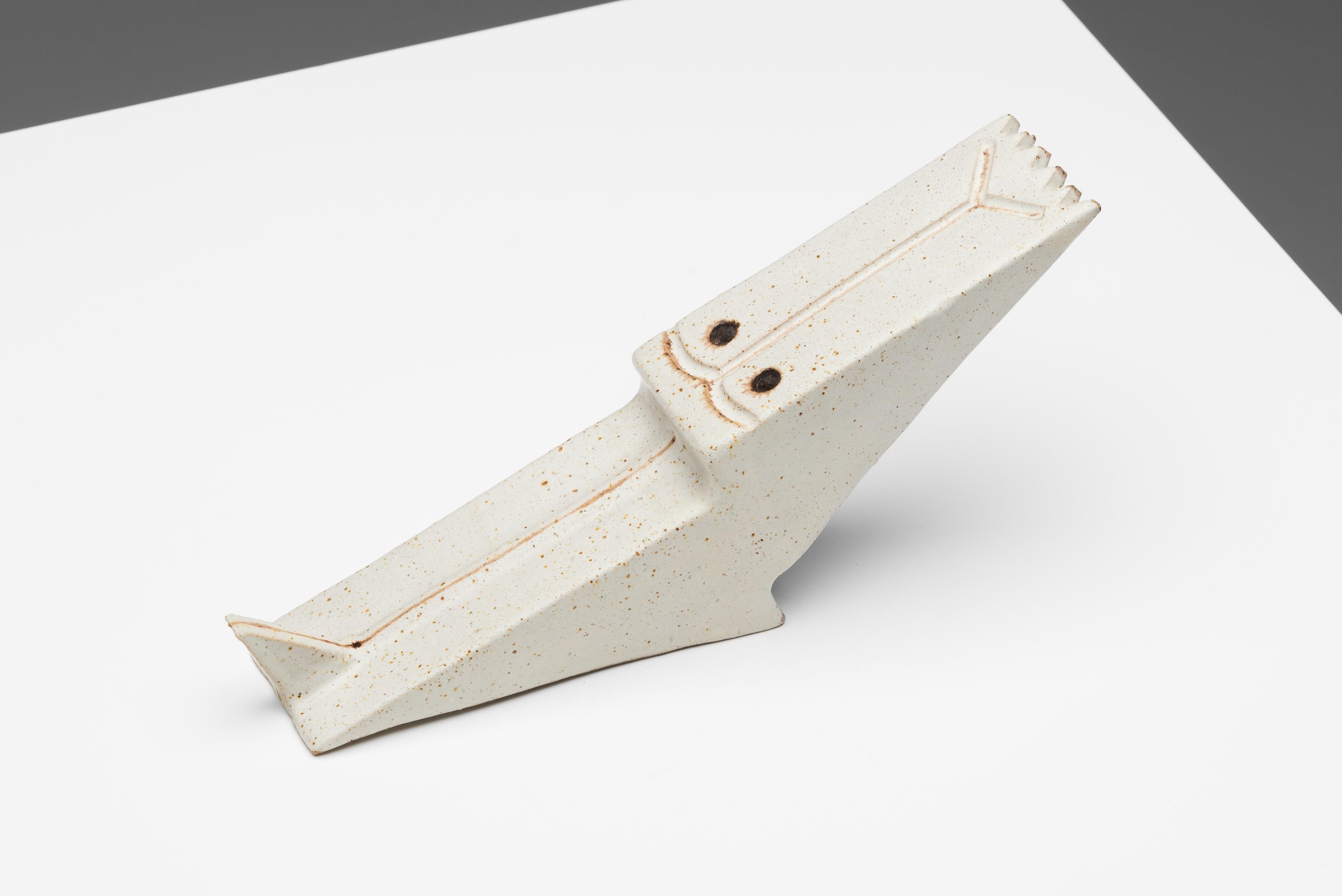 Bruno Gambone escultura abstracta cocodrilo Italia 1975 en venta 4
