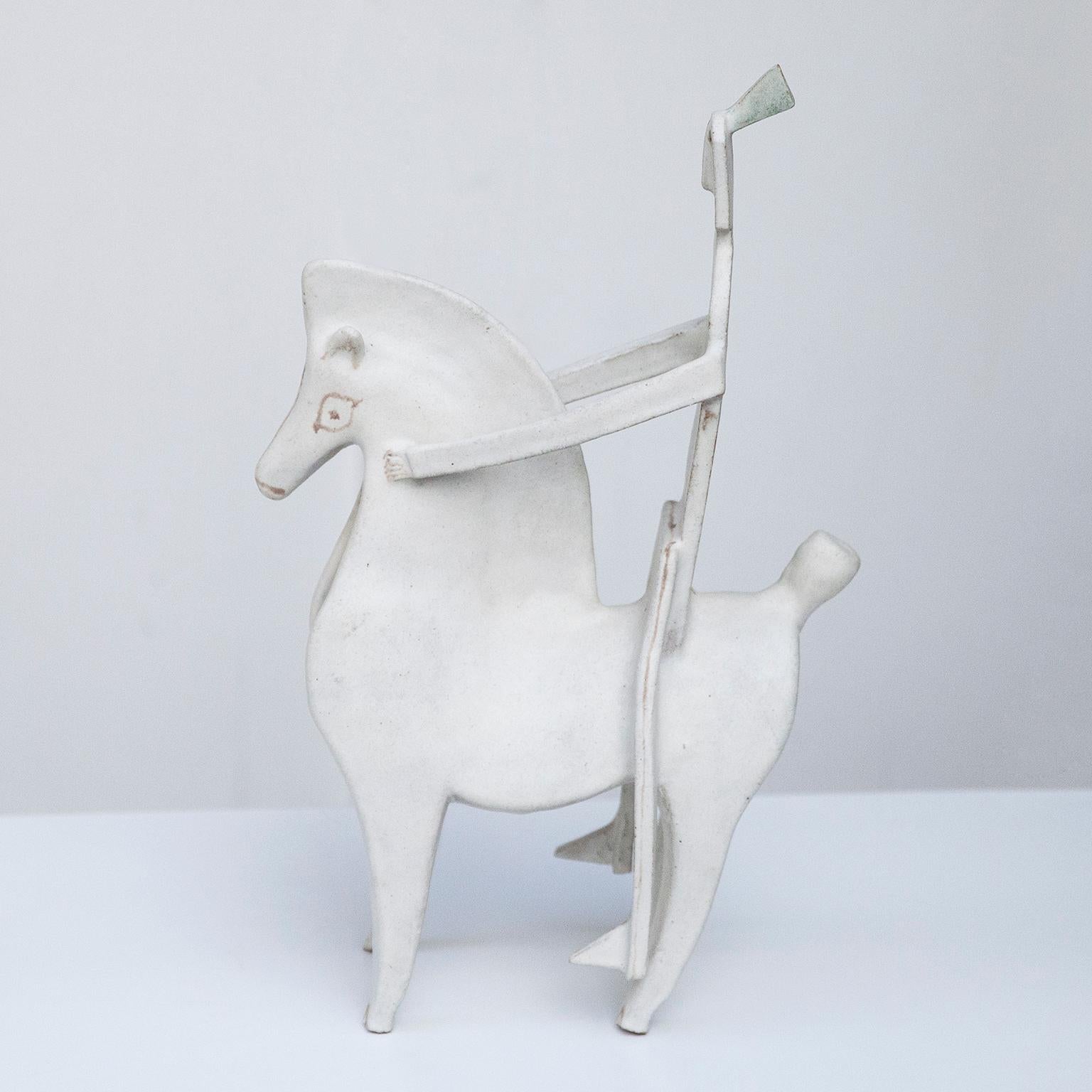 Bruno Gambone Art Pottery Knight Sculpture, 1980s In Excellent Condition For Sale In Munich, DE