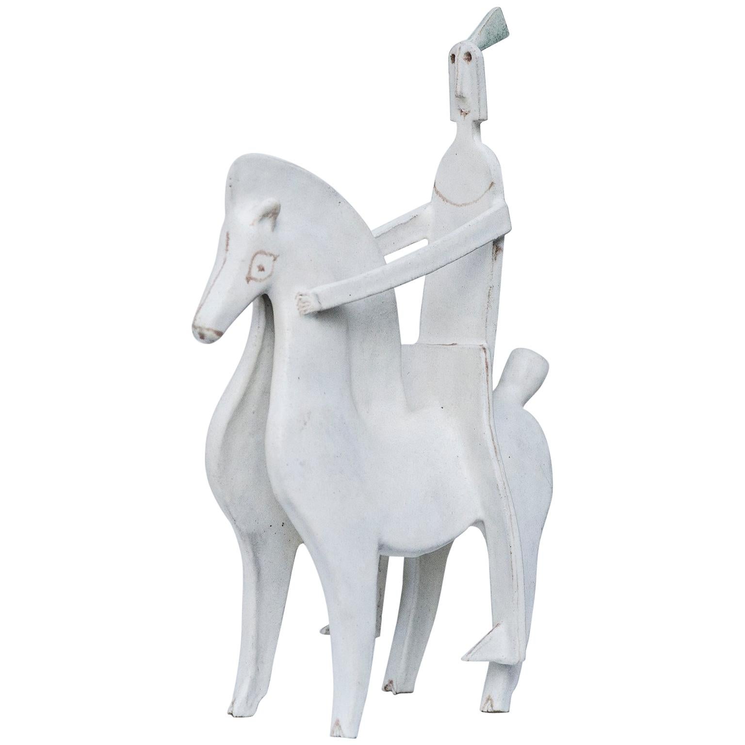 Bruno Gambone Art Pottery Knight Sculpture, 1980s