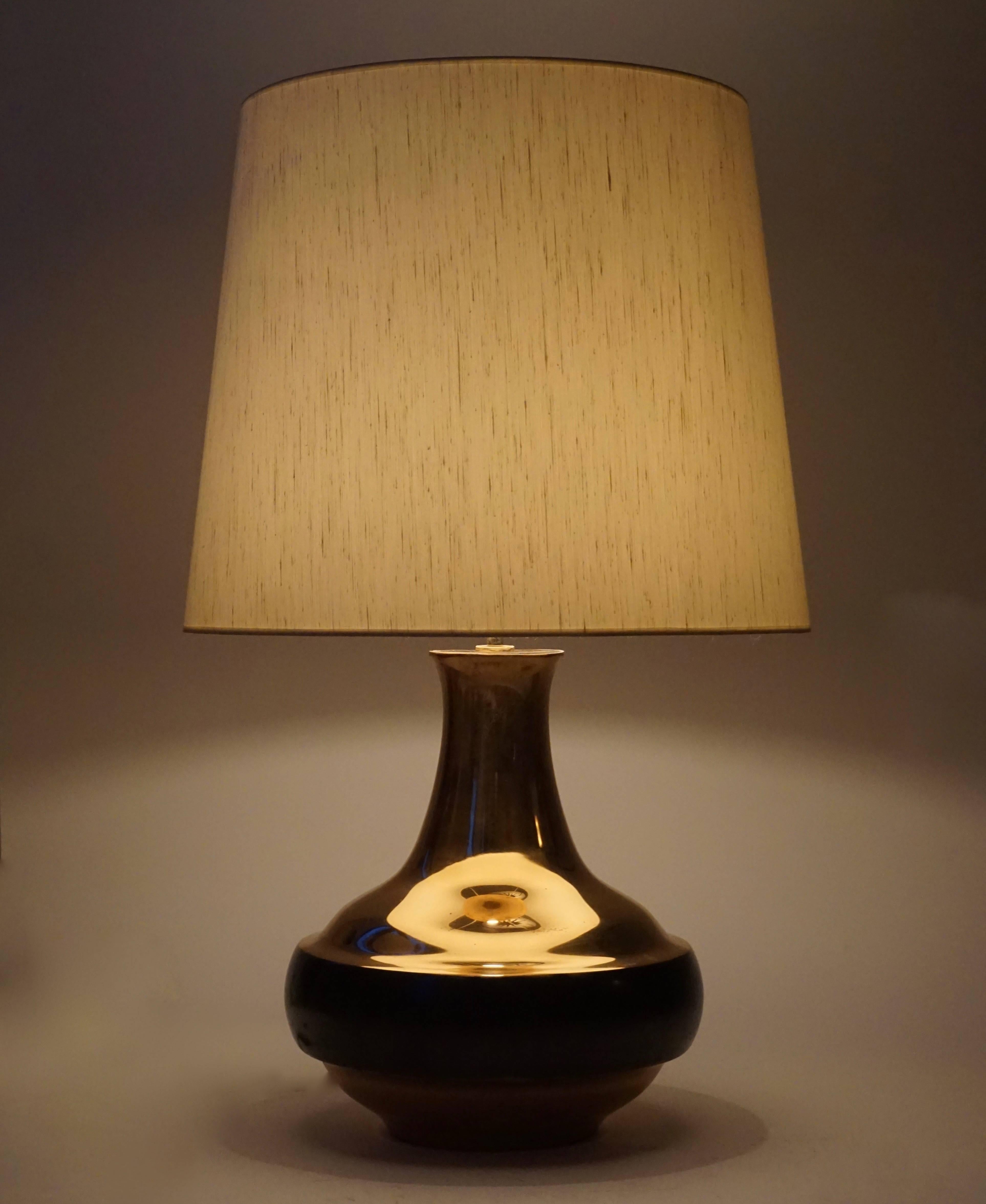 Hollywood Regency Bruno Gambone Bronze Gilded Table Lamp For Sale