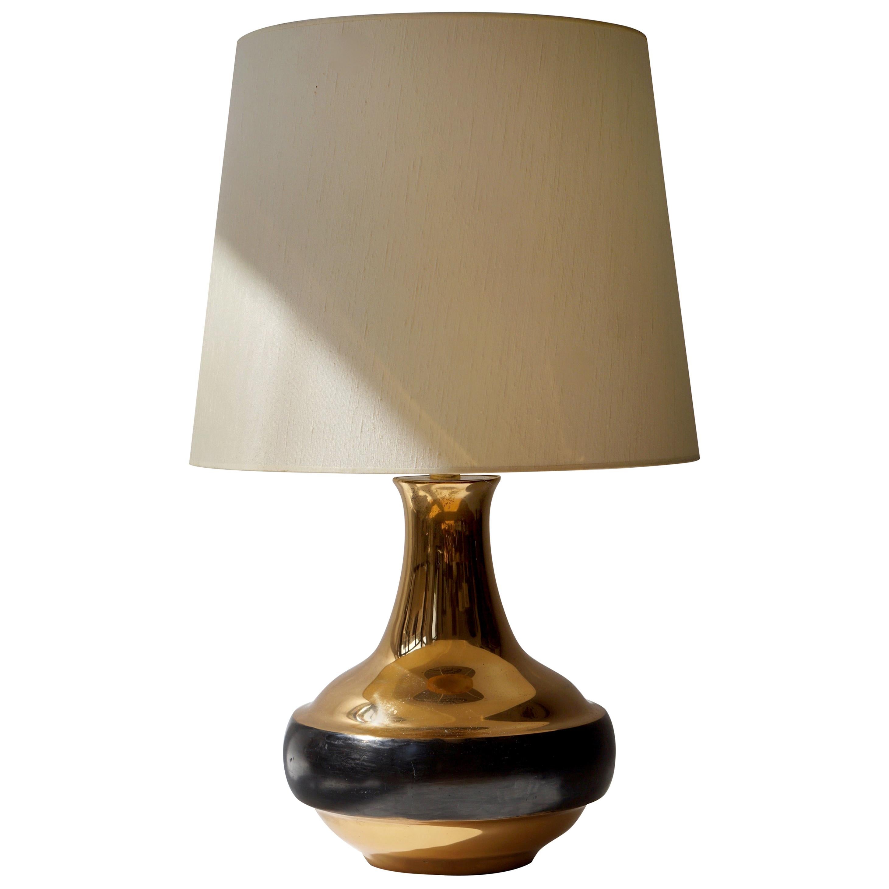 Bruno Gambone Bronze Gilded Table Lamp For Sale