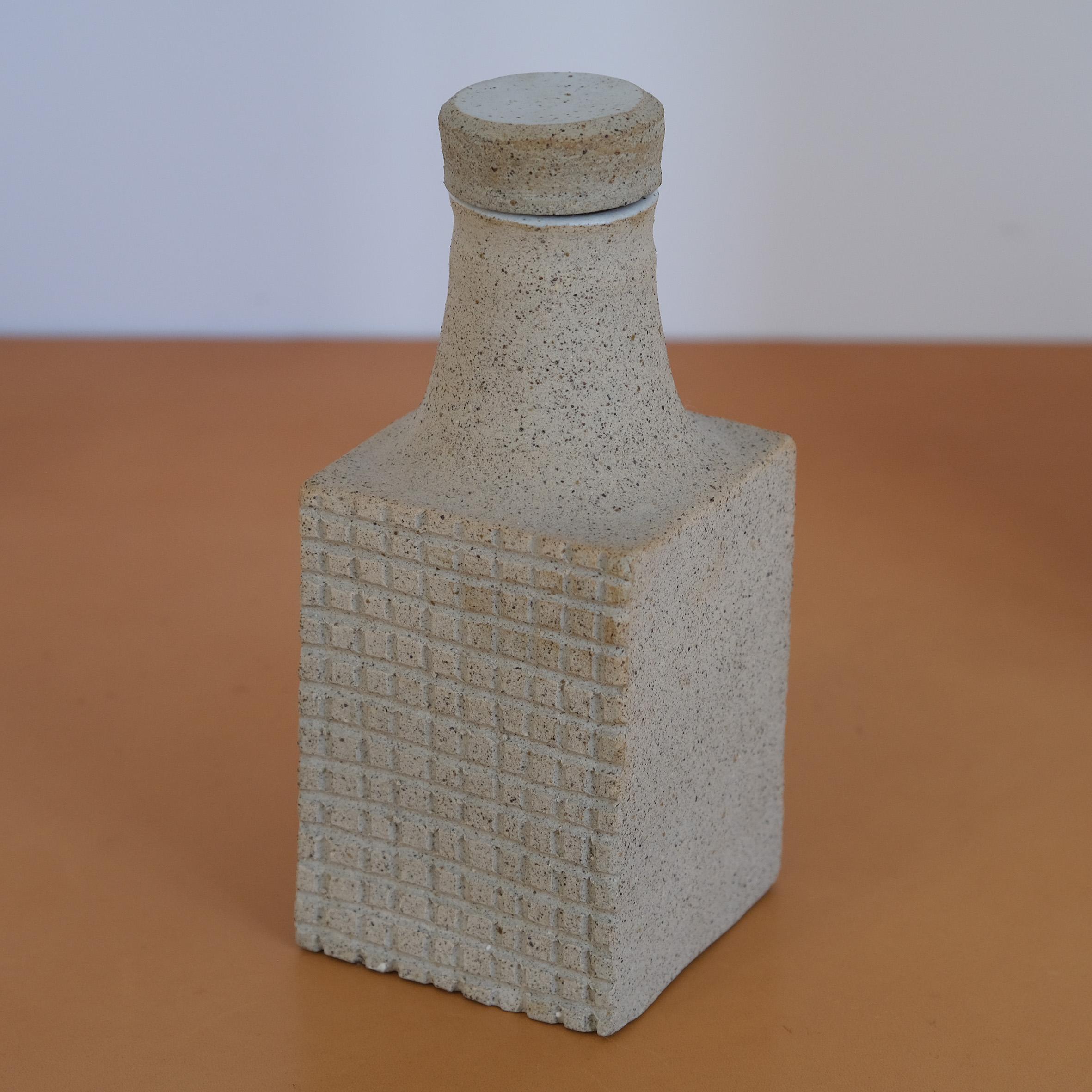 Late 20th Century Bruno Gambone, Ceramic Bottle, Italy, 1980s For Sale