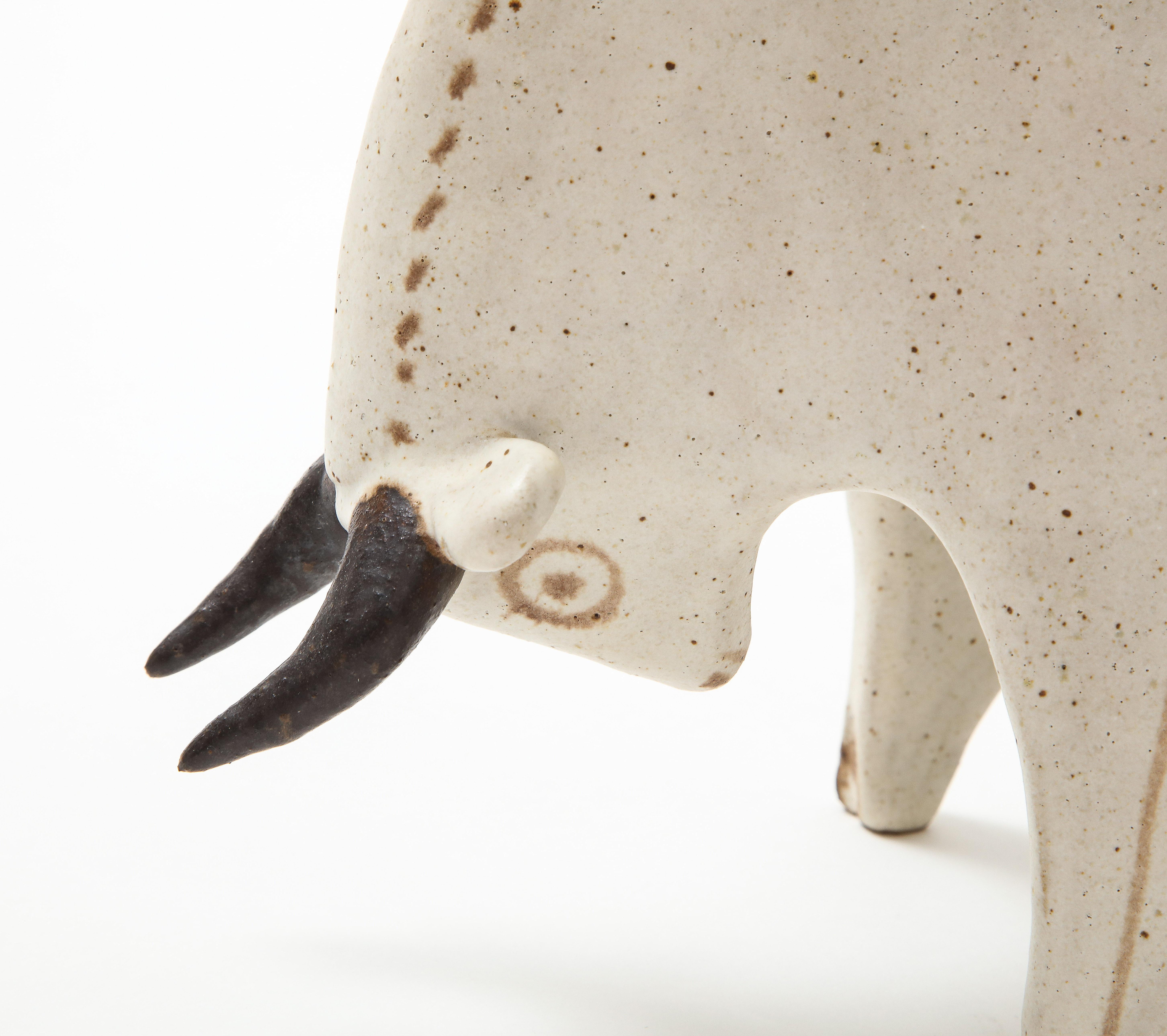 Bruno Gambone Ceramic Bull Sculpture, Italy, 1970s 2