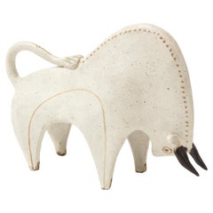 Bruno Gambone Ceramic Bull Sculpture, Italy, 1970s