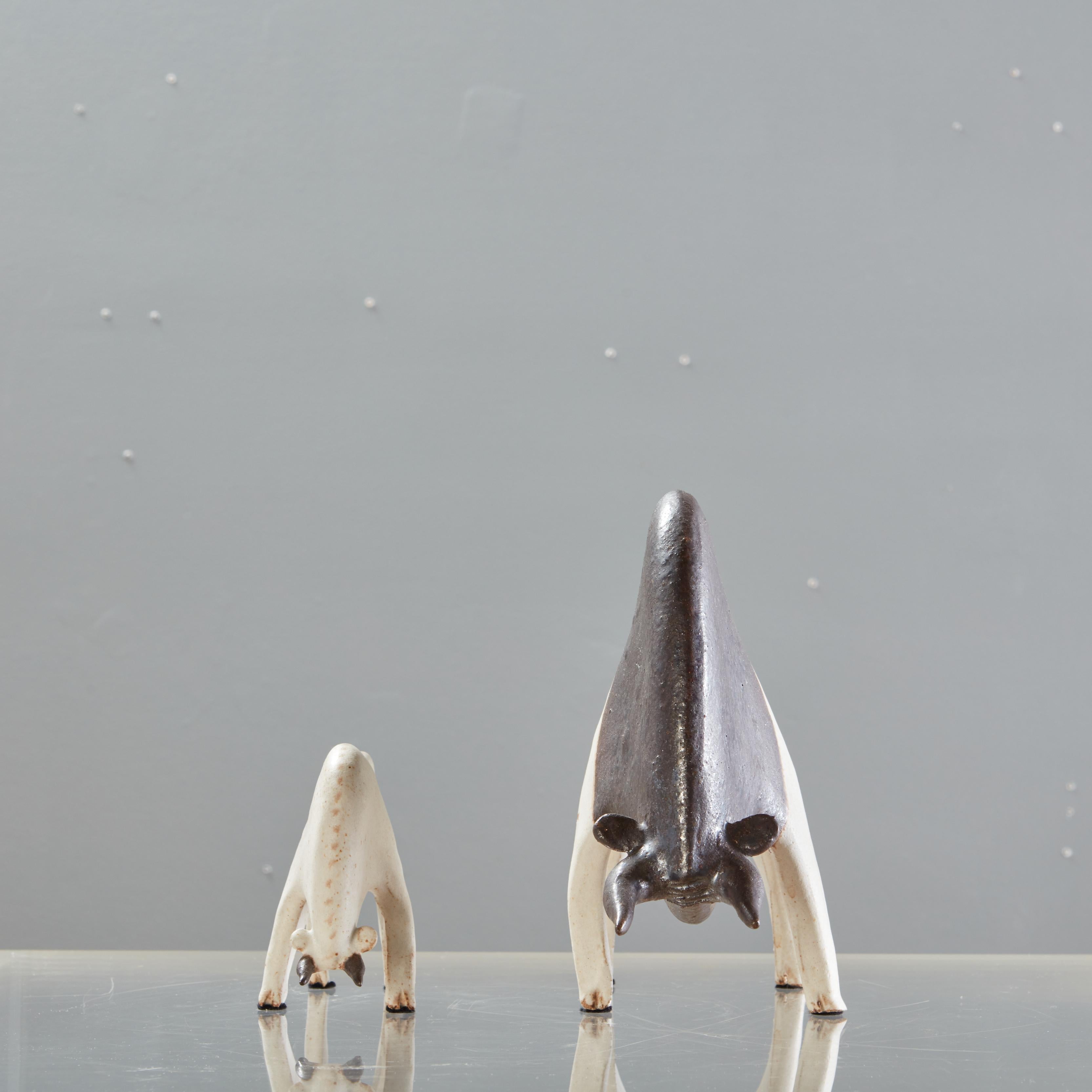 Mid-Century Modern Bruno Gambone Ceramic Bulls, a Pair