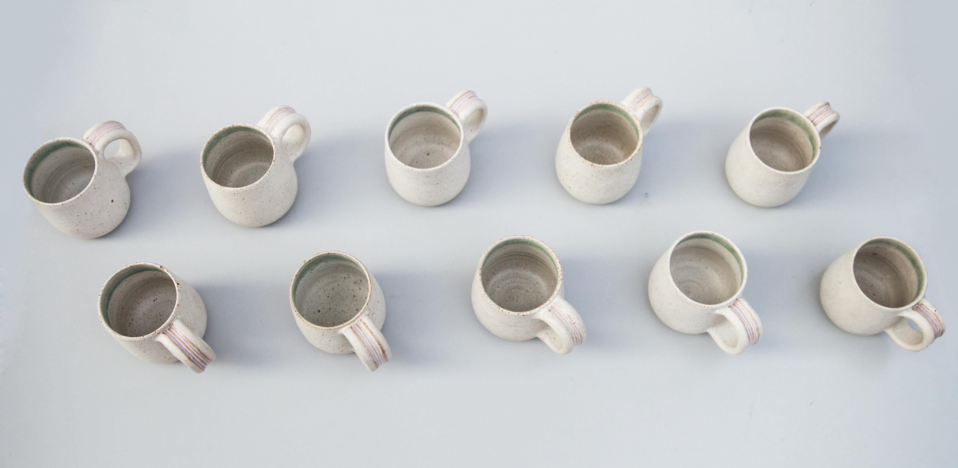 Bruno Gambone Ceramic Coffee Cups Set of 10 In Good Condition In Munich, DE