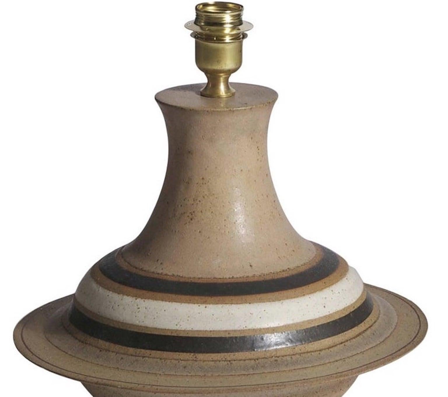 A base of ceramic lamp designed and produced by Bruno Gambone in 1980. Original signature.